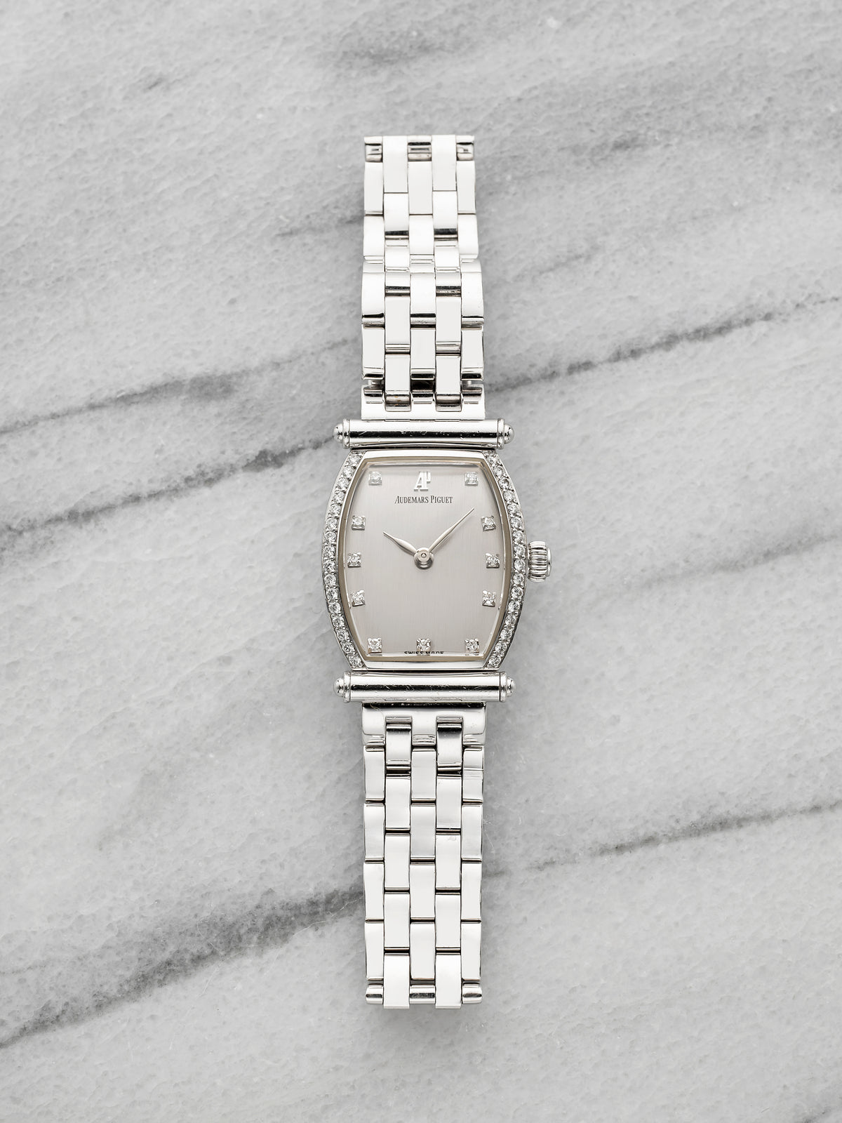 Vintage 1990s Audemars Piguet Lady Carnegie 77153BC 18K WG Diamond Manual 19mm