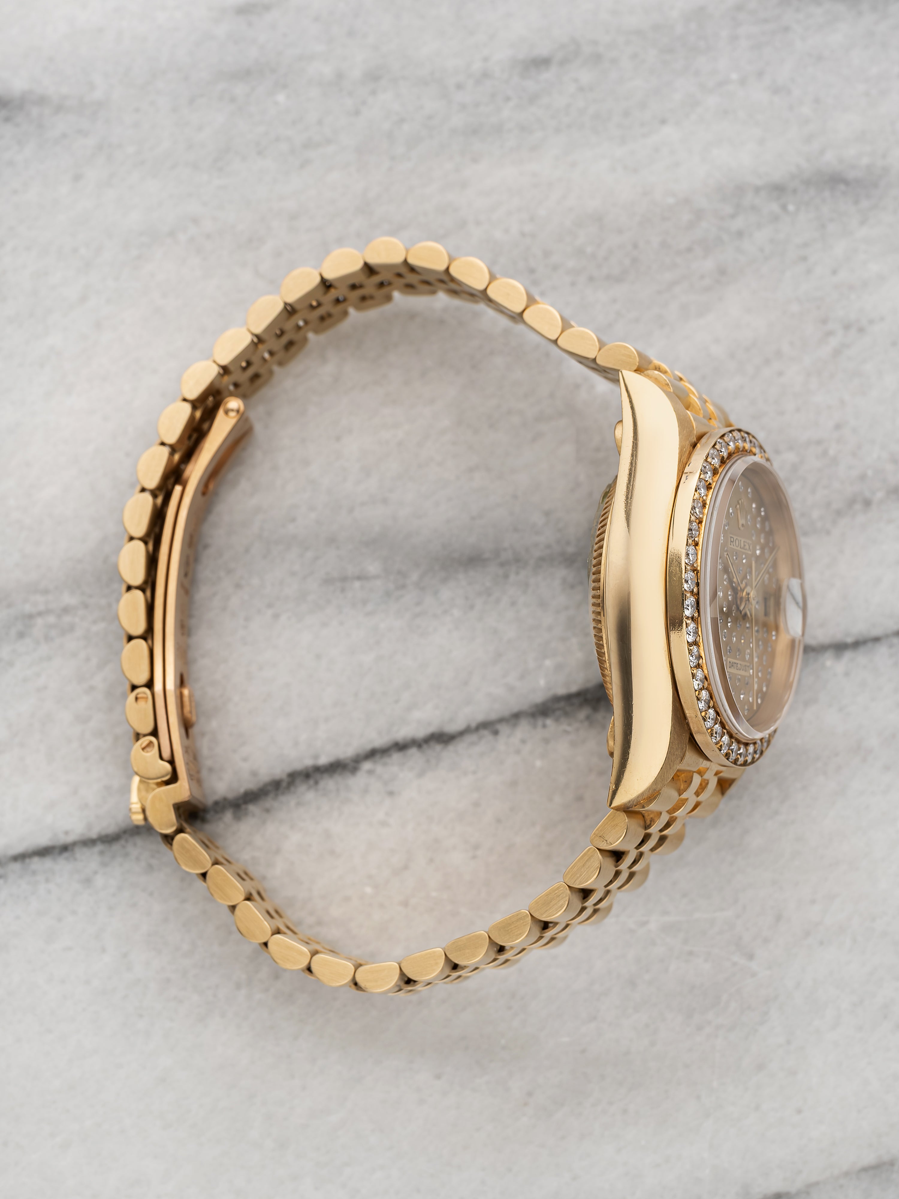 1987 Rolex Lady-Datejust 69138 18K YG Champagne Pleiade Diamond Dial Auto 26 mm
