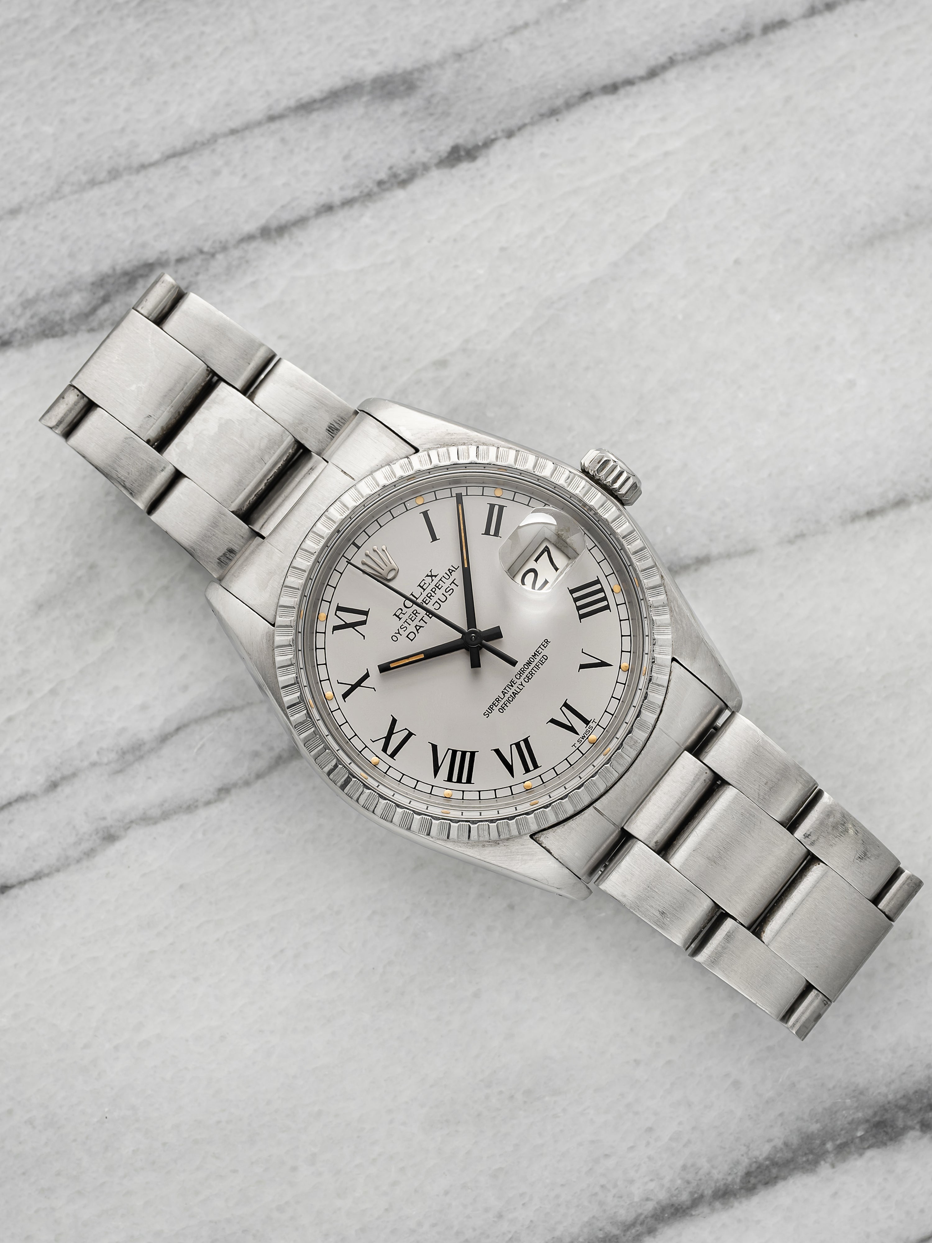 Vintage 1979 Rolex Datejust 16030 Stainless Steel Grey Buckley Dial Auto 36mm