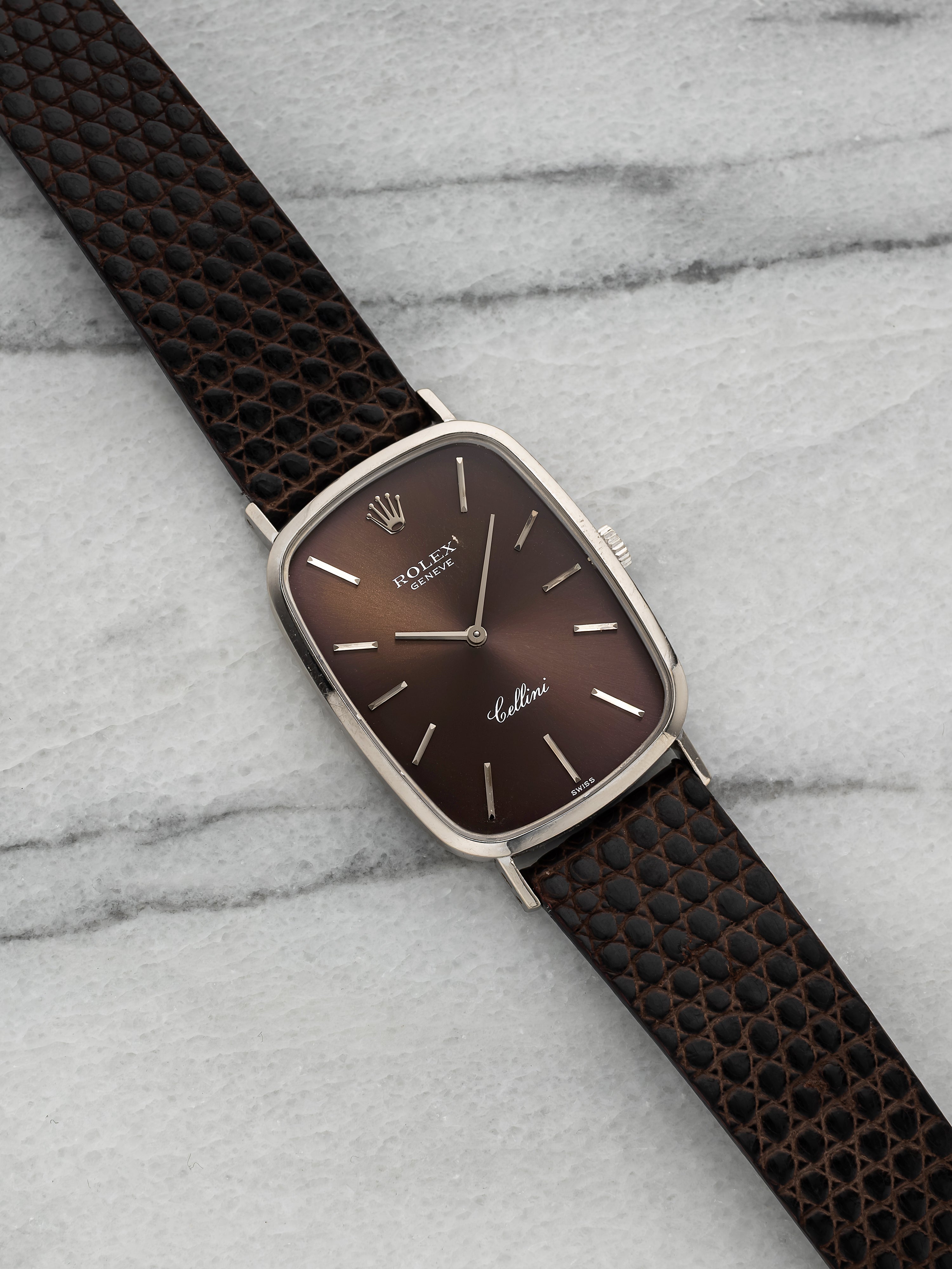 1976 Rolex Cellini 4113 – White Gold Purple Sunburst Dial