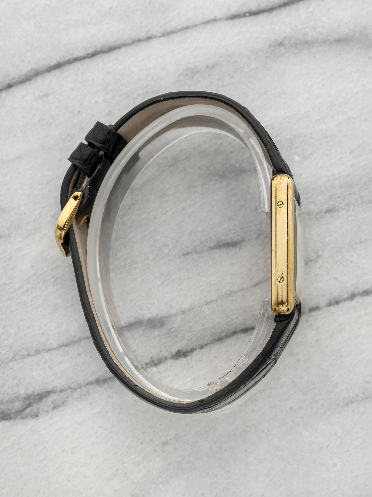 Vintage 1970s Lady Must de Cartier 681006 Vermeil Lemon Roman Dial Quartz 23mm