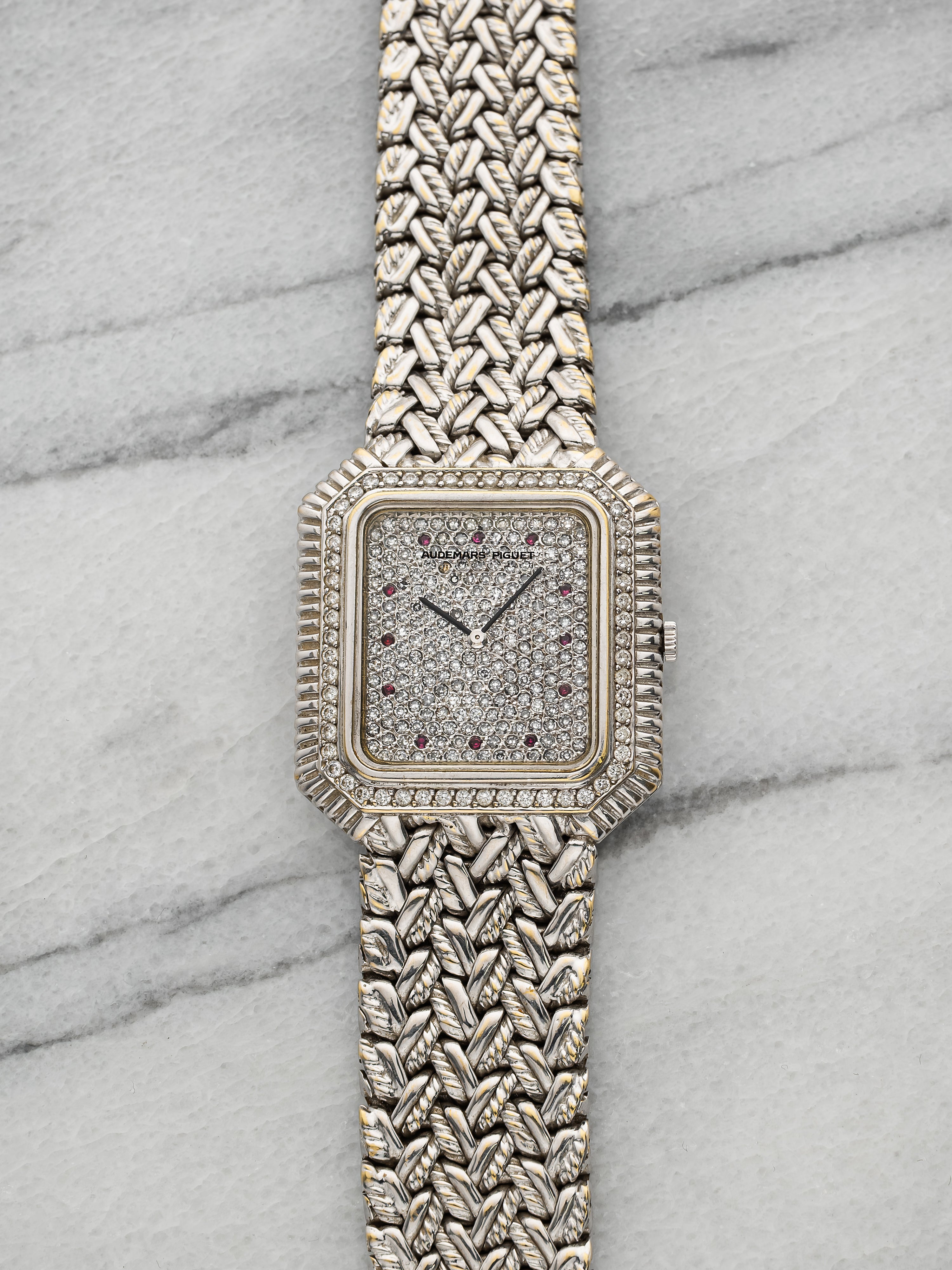Audemars Piguet Haute Joaillerie – White Gold, Pavé & Ruby Dial