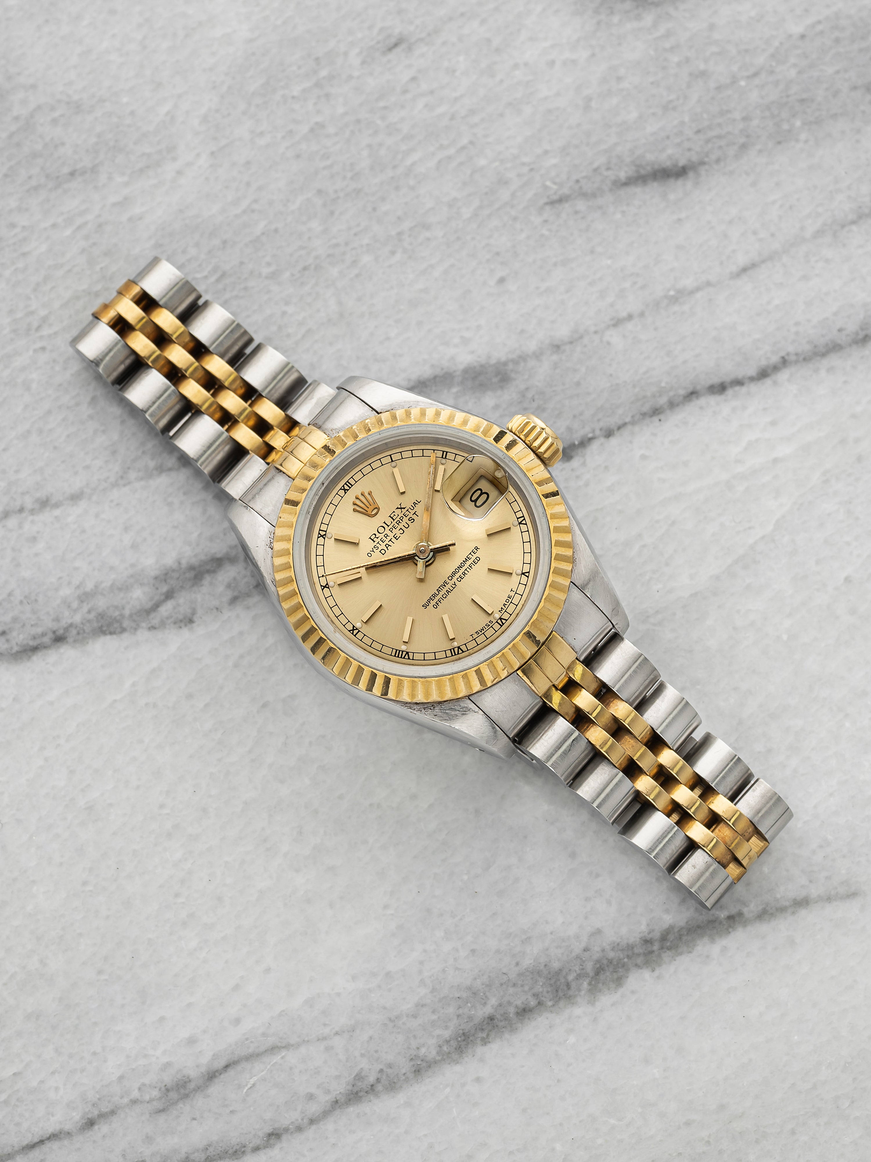 Vintage 1989 Rolex Lady Datejust 69173 Two-Tone Champagne Dial Auto 26mm