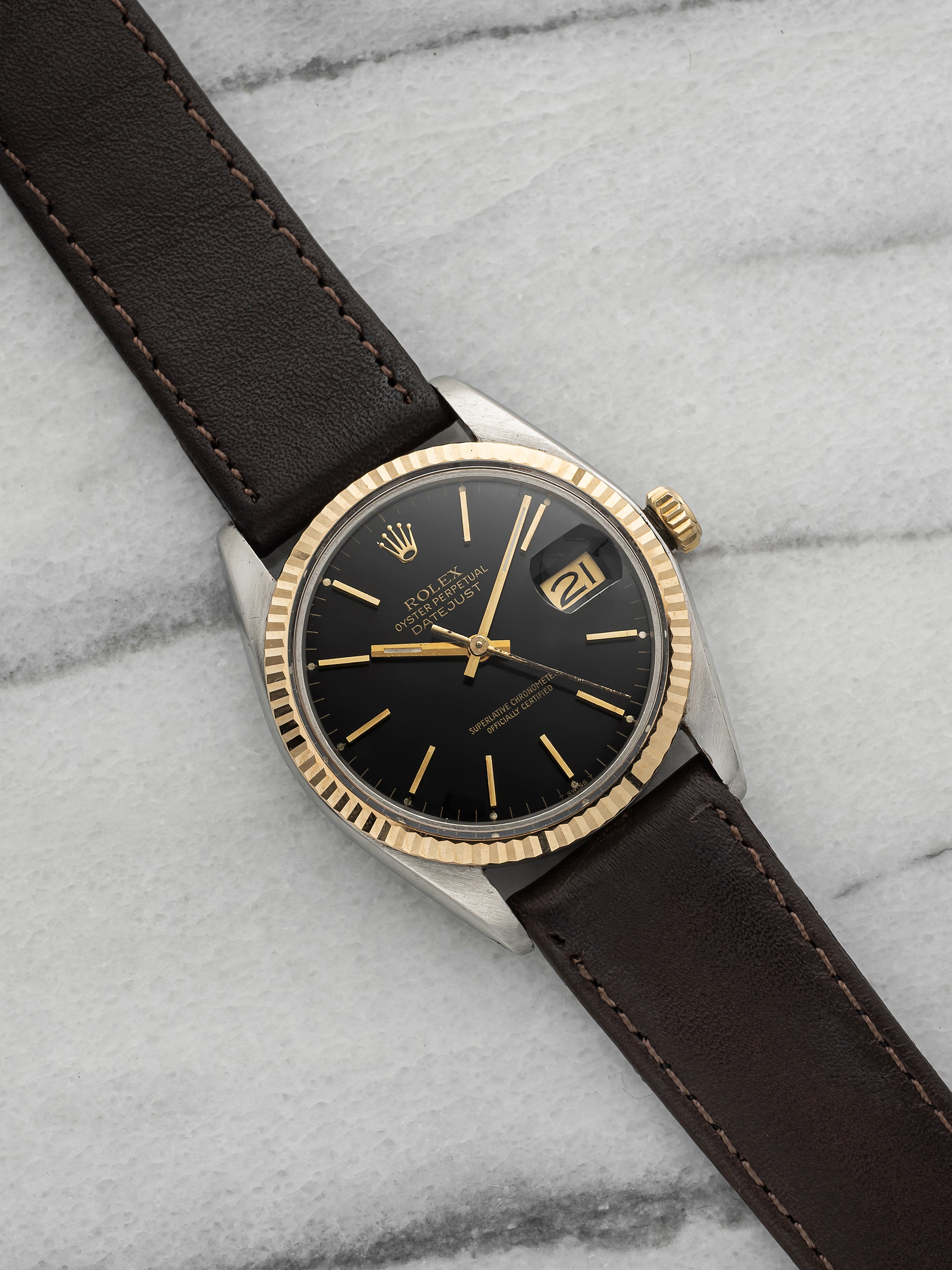 Vintage 1987 Rolex Datejust 16013 Two-Tone Black Dial Automatic 36mm