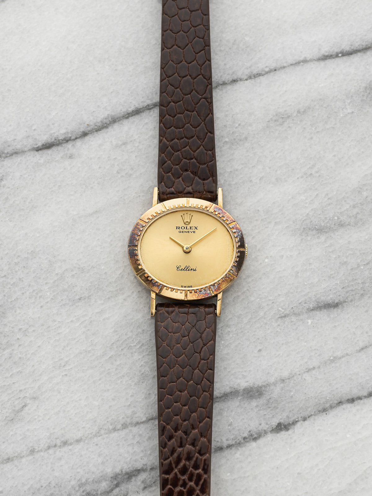 Vintage 1976 Rolex Lady Cellini 4081 18K YG Champagne Dial Manual 25mm