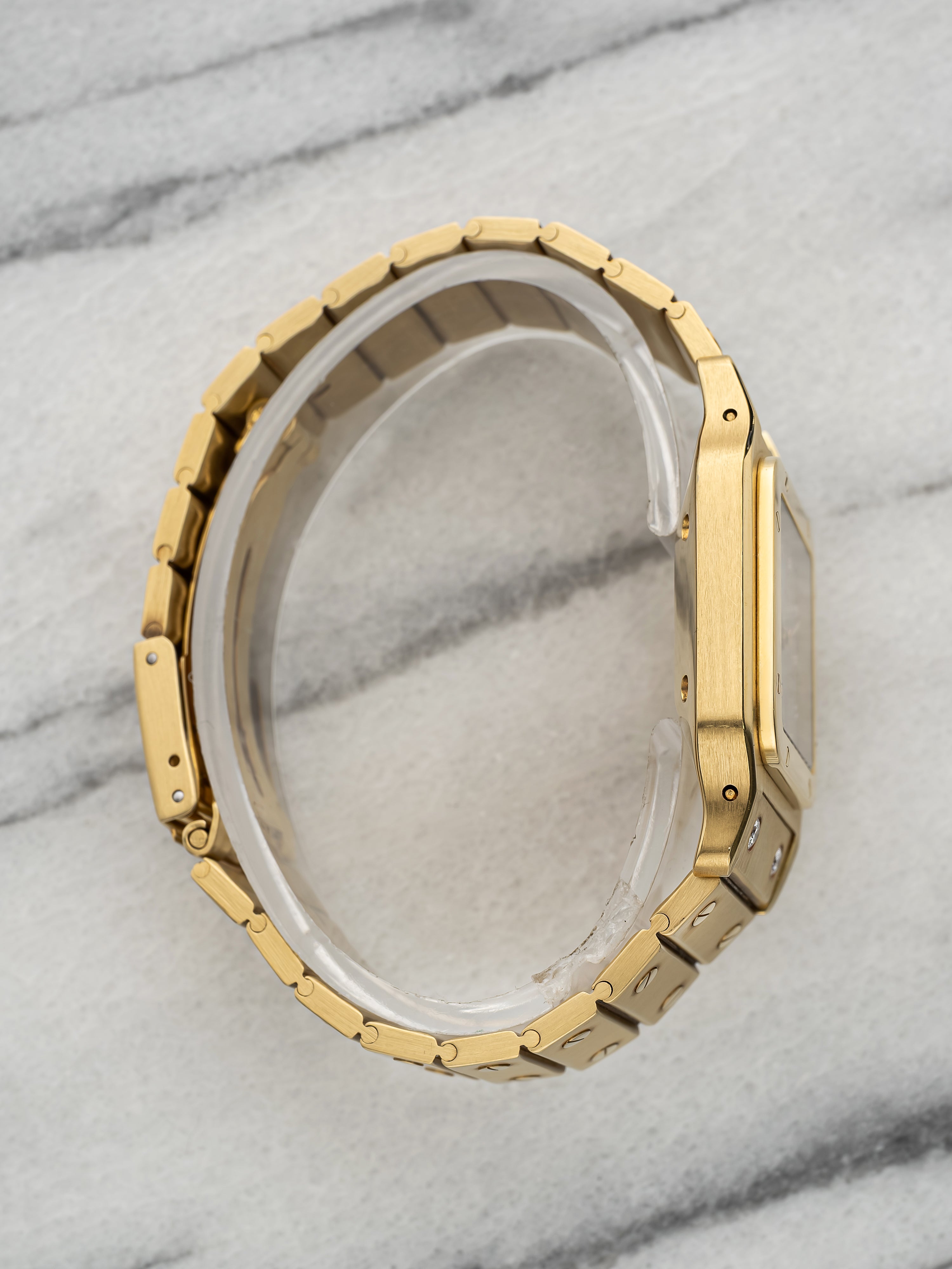 Cartier Santos 2960 – Yellow Gold Grey Diamond Dial