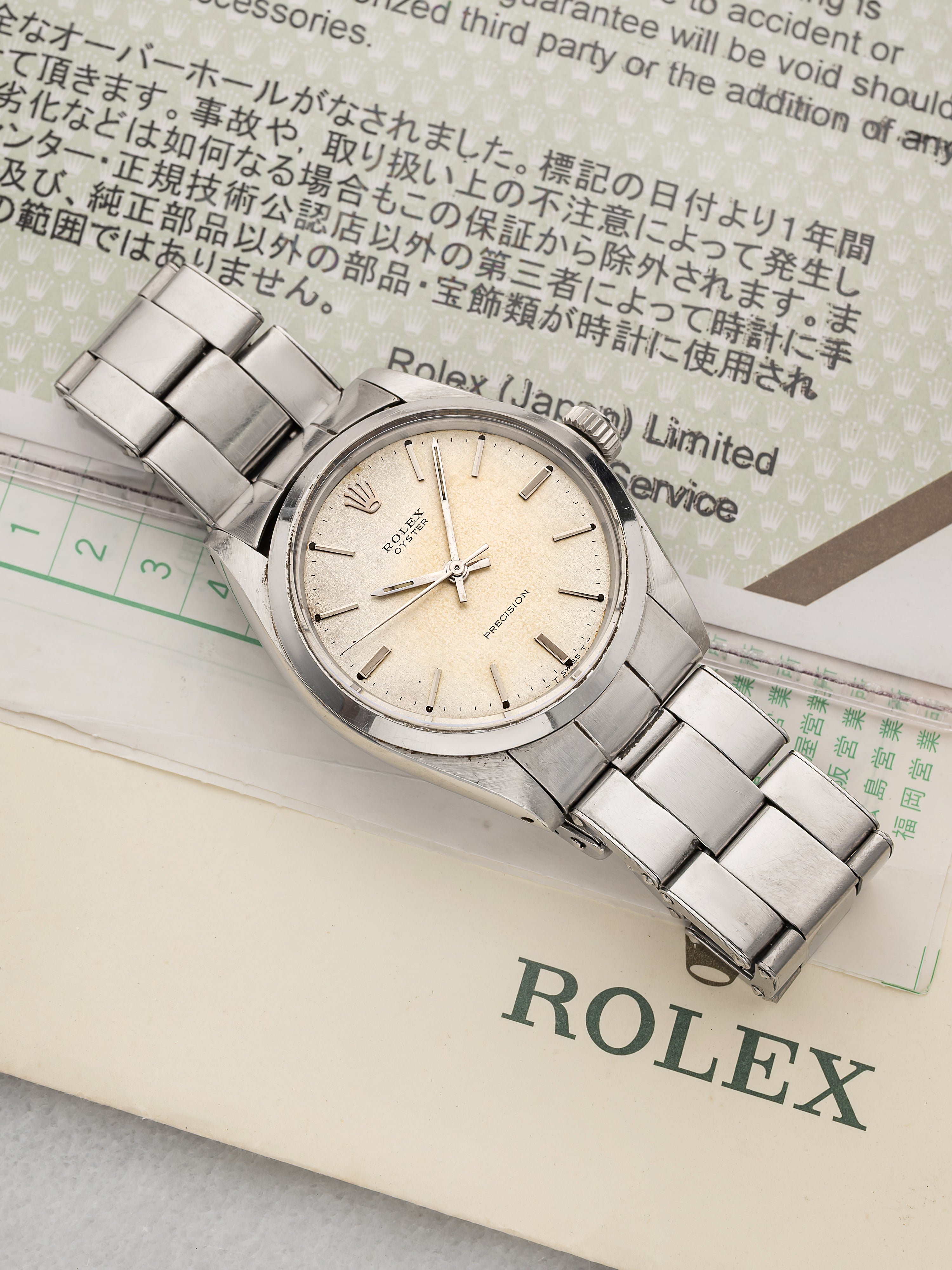 Vintage 1969 Rolex Oyster Precision 6426 Steel Silver Dial Manual Wind 34 mm