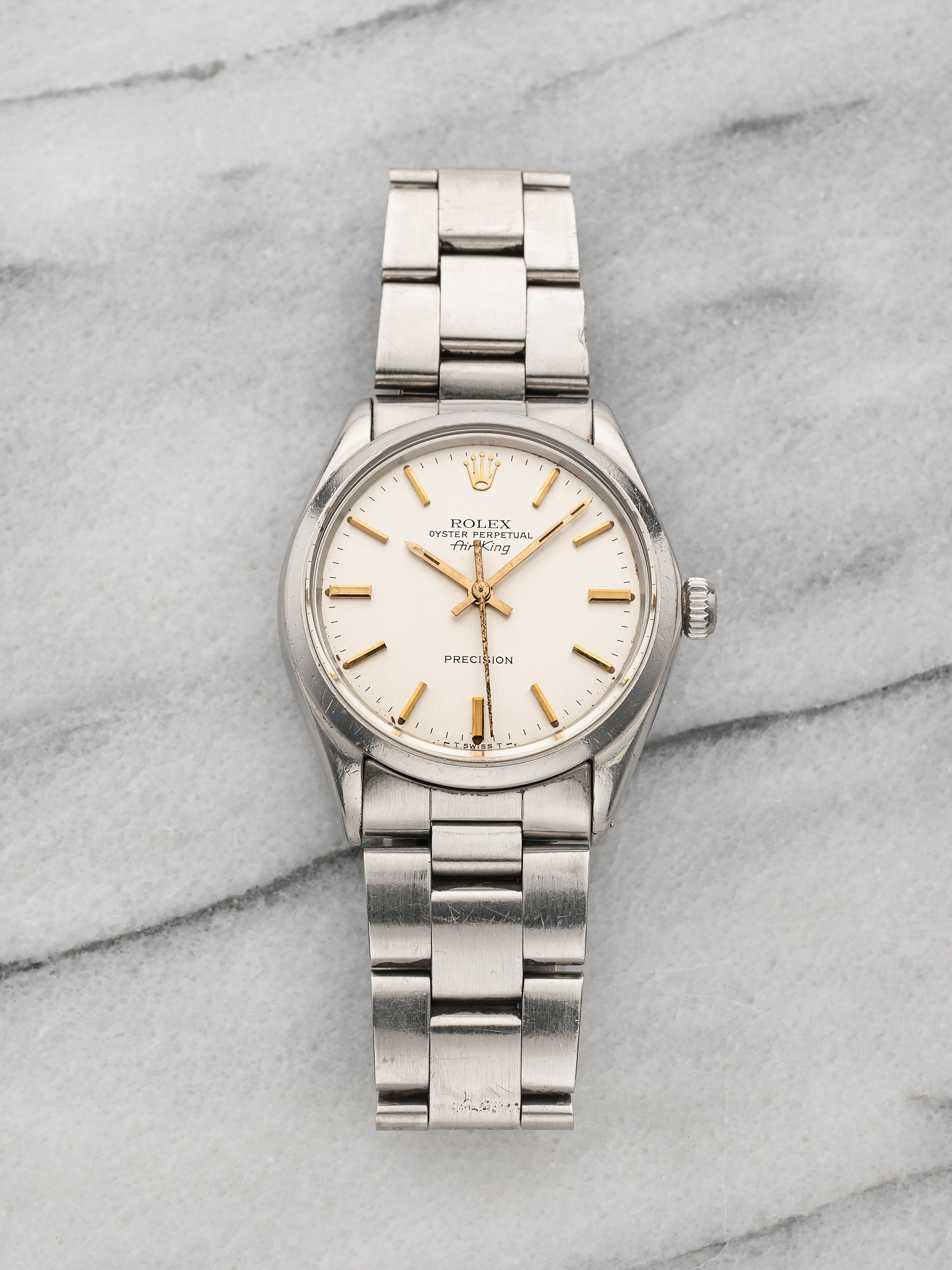 1975 Rolex Air-King 5500 Stainless Steel Cream Dial Automatic 34mm