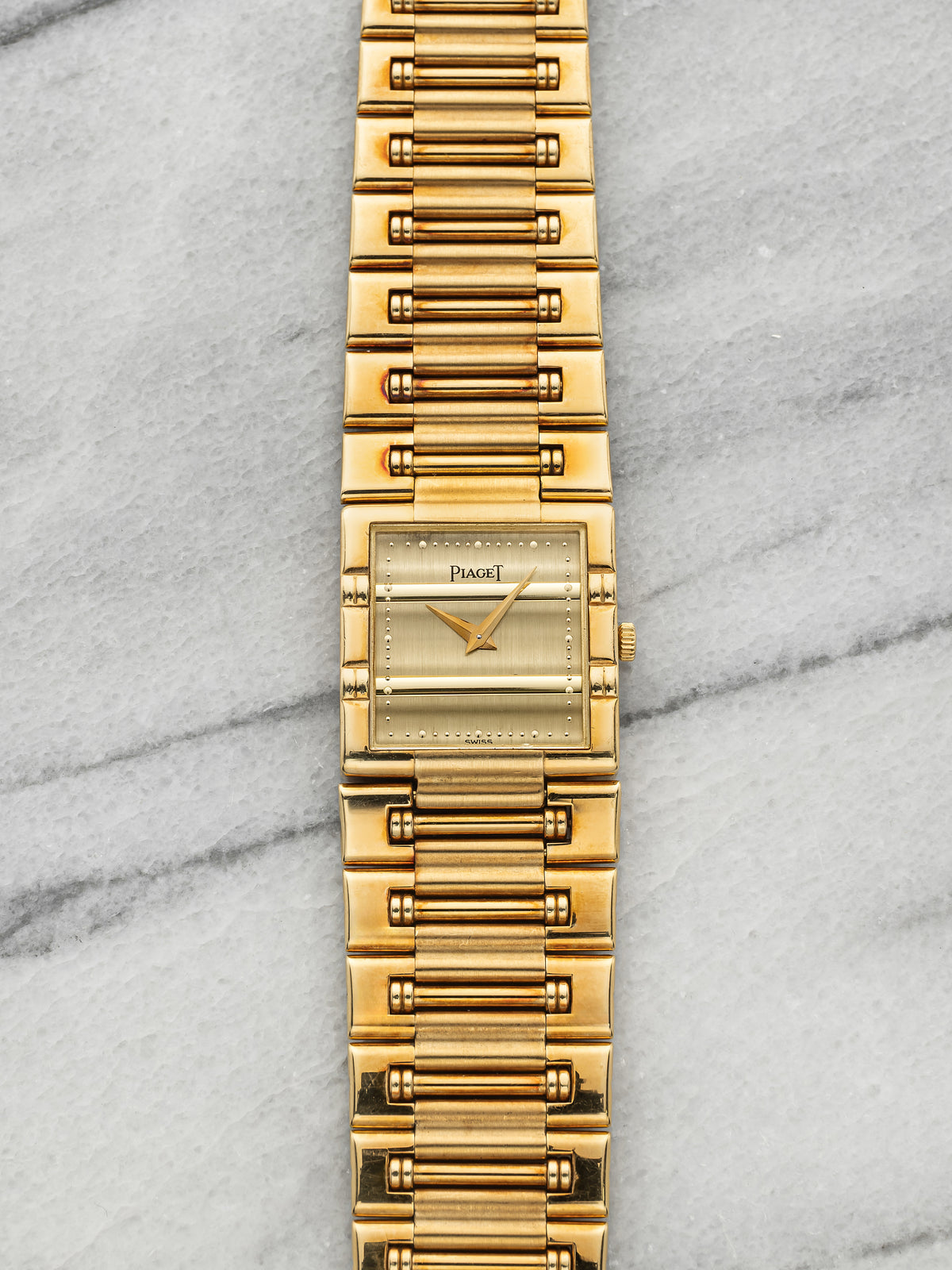 Vintage 1970s Piaget Dancer 80567K81 18K YG Champagne Dial Quartz 23mm
