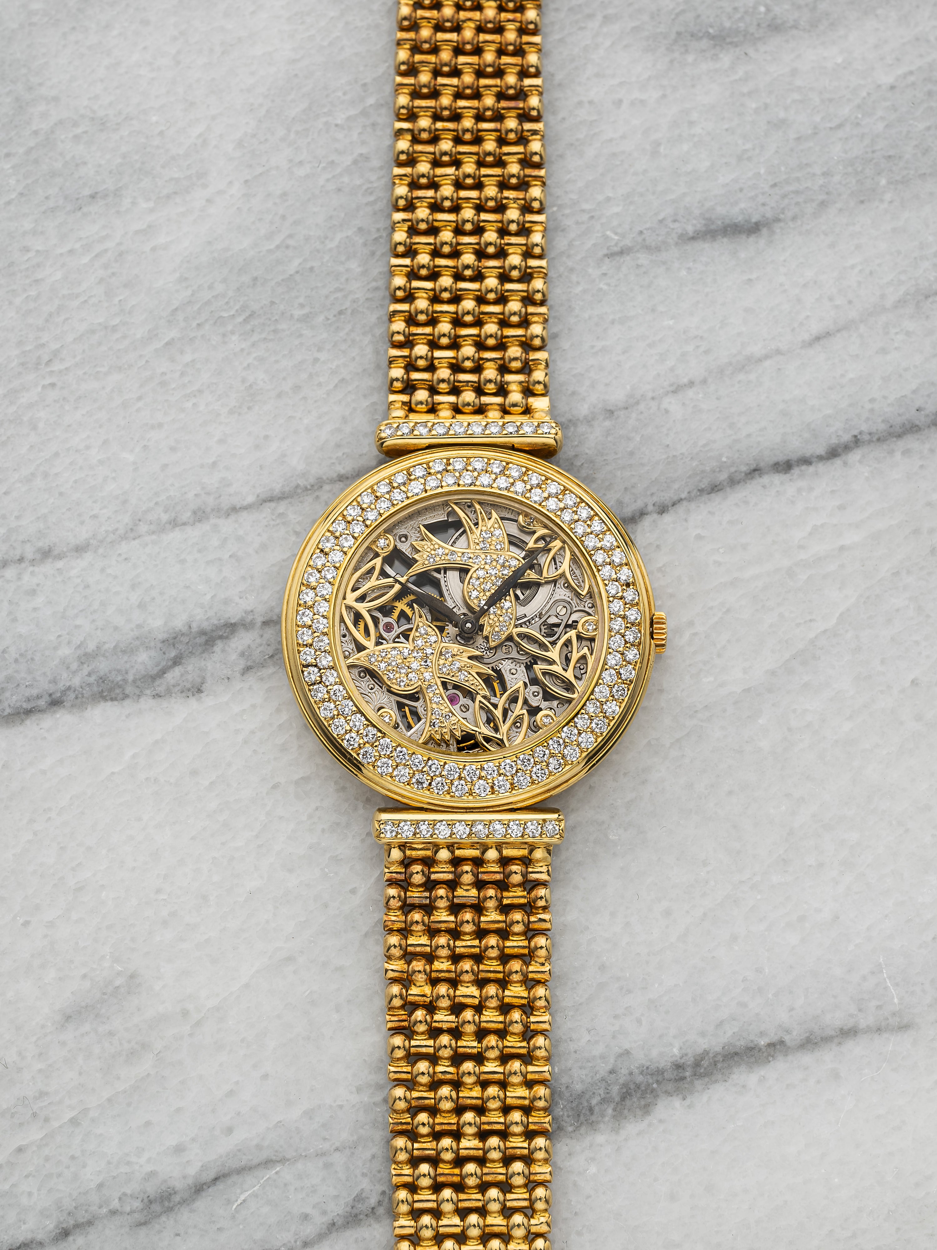 Audemars Piguet Ladies Nature Scene Skeleton – 18K YG Nature Scene Diamond Bezel