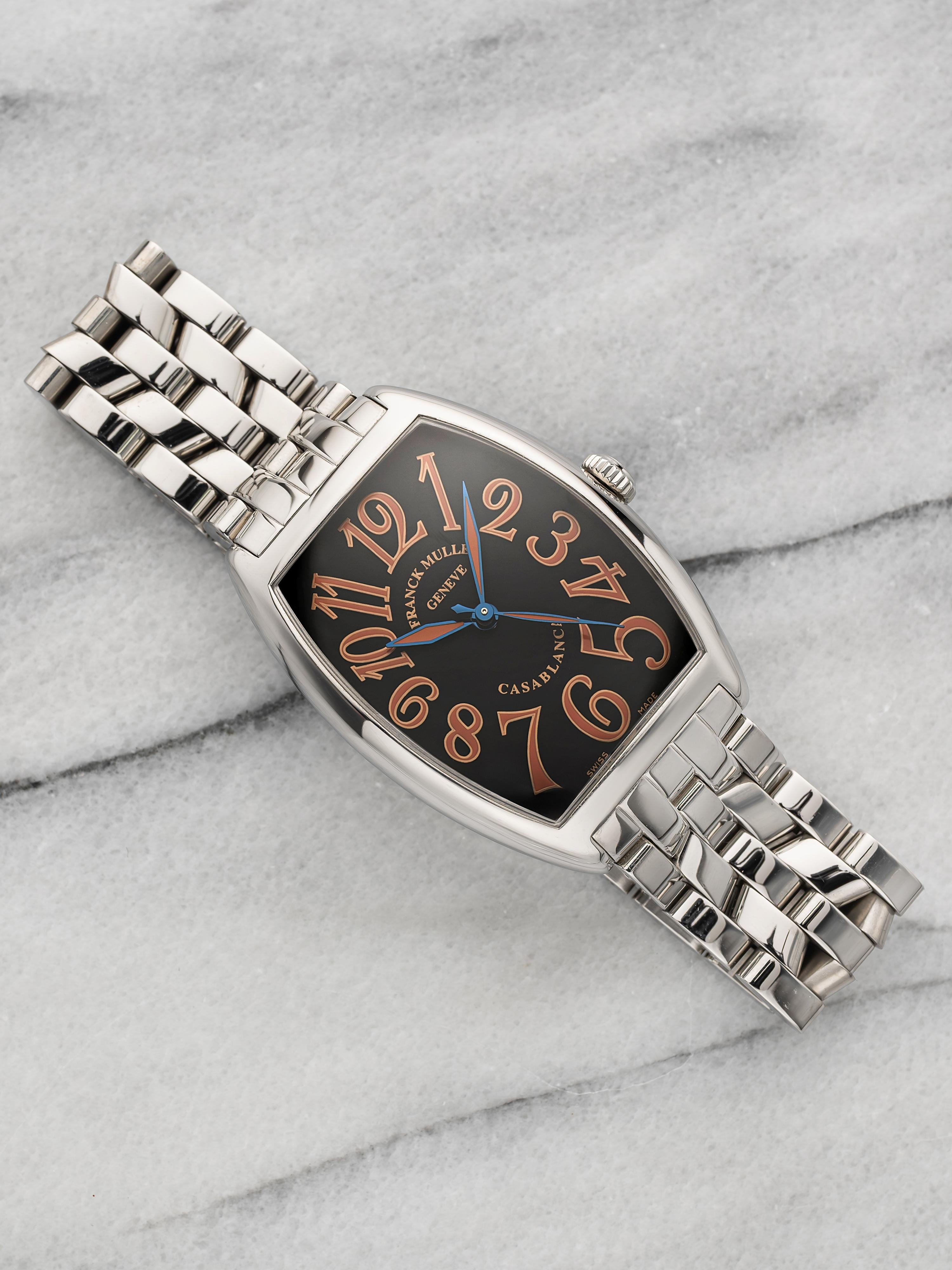 2000s Franck Muller Casablanca 2852 Stainless Steel Black Dial Automatic 31 mm