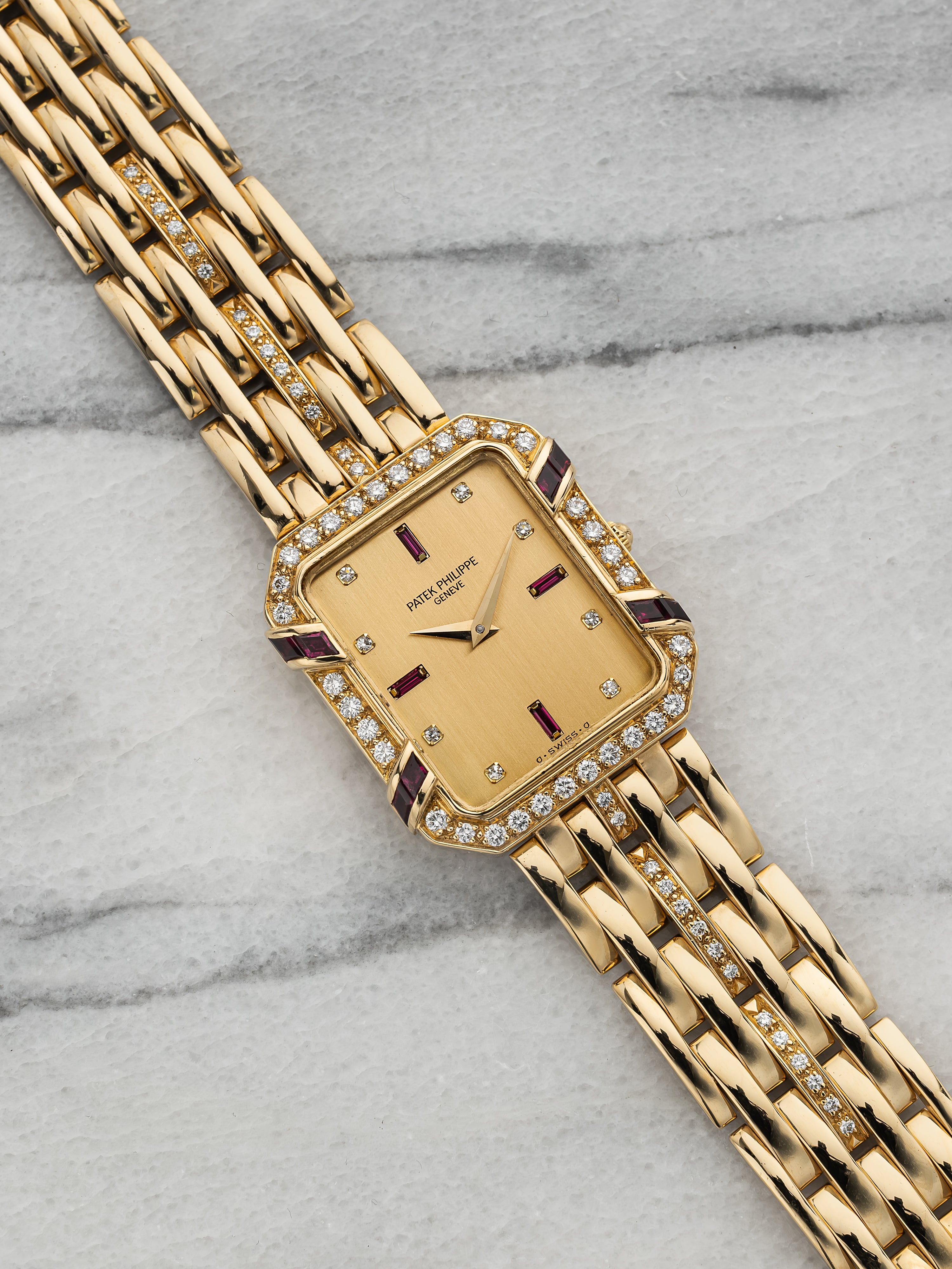 Patek Philippe 3833/12 – Yellow Gold Gilt Diamond & Ruby Dial