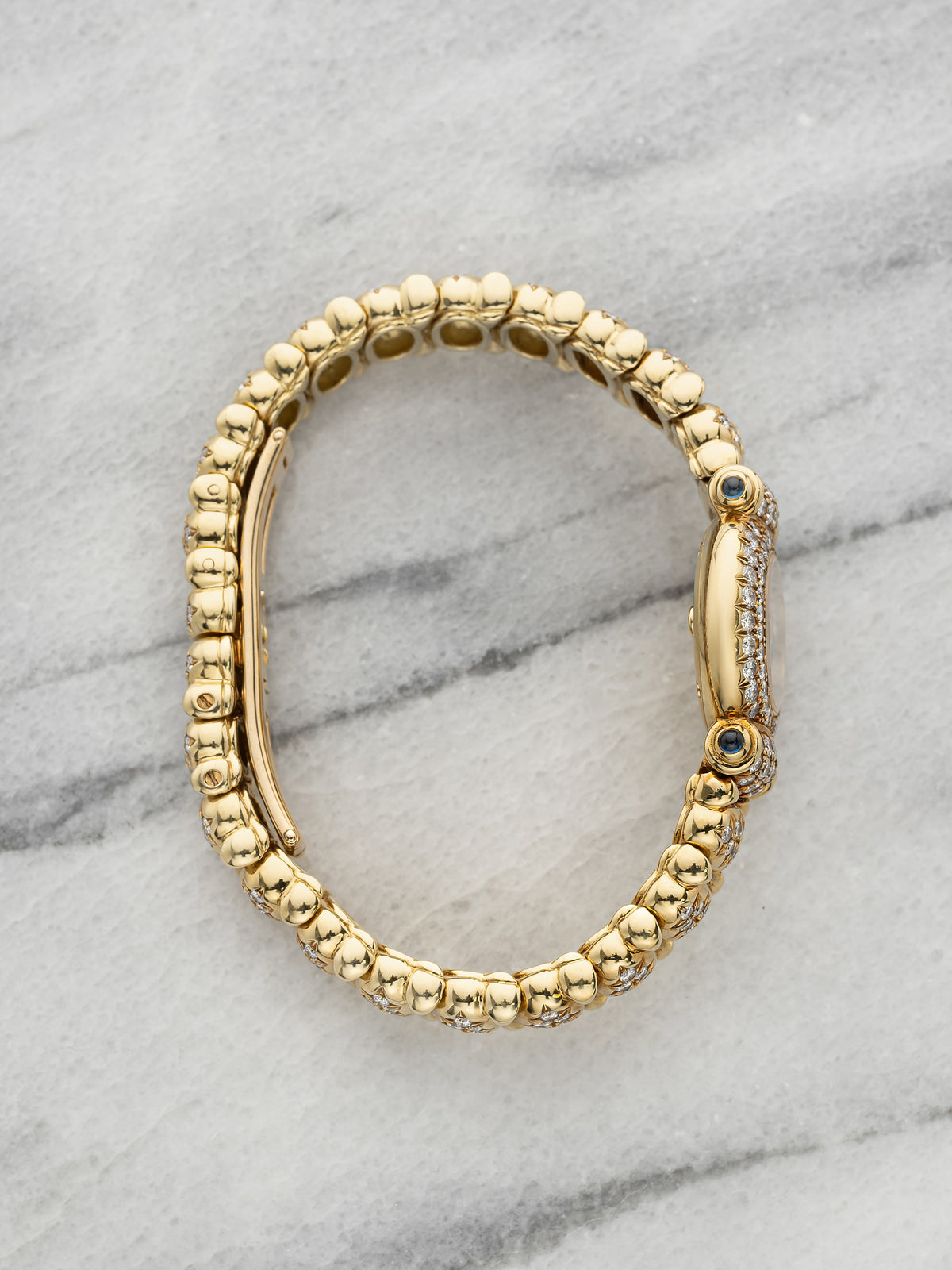 Vintage 1990s Audemars Piguet Ladies 18K Yellow Gold Diamond Pave Quartz 20mm