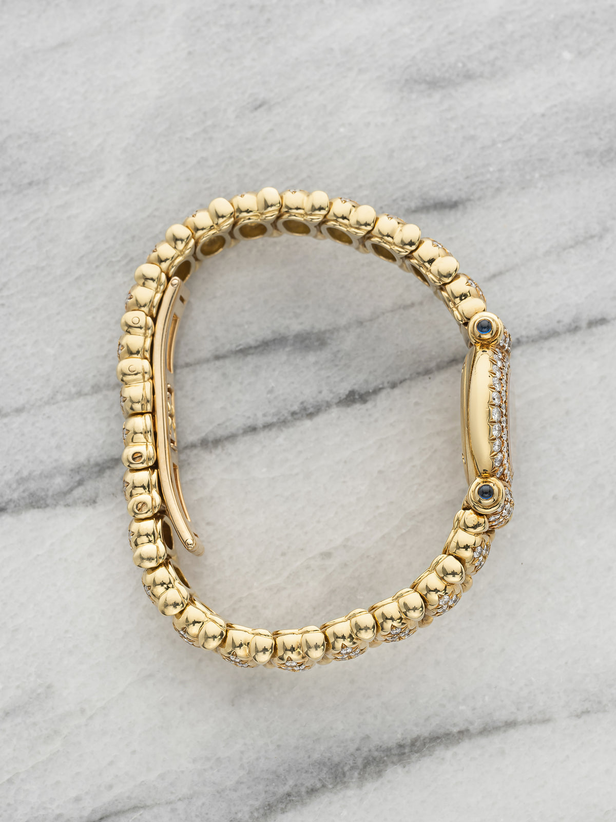 Vintage 1990s Audemars Piguet Ladies 18K Yellow Gold Diamond Pave Quartz 20mm