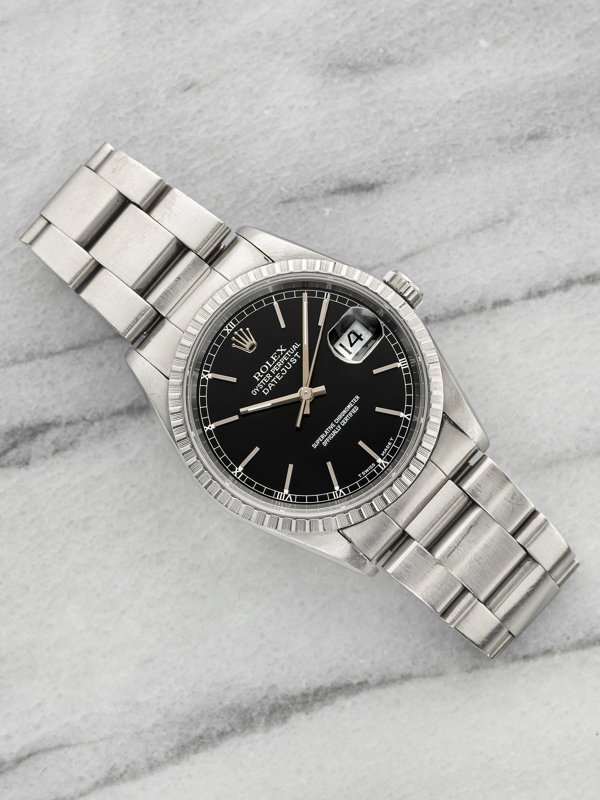 Vintage 1996 Rolex Datejust 16220 Stainless Steel Black Dial Automatic 36mm