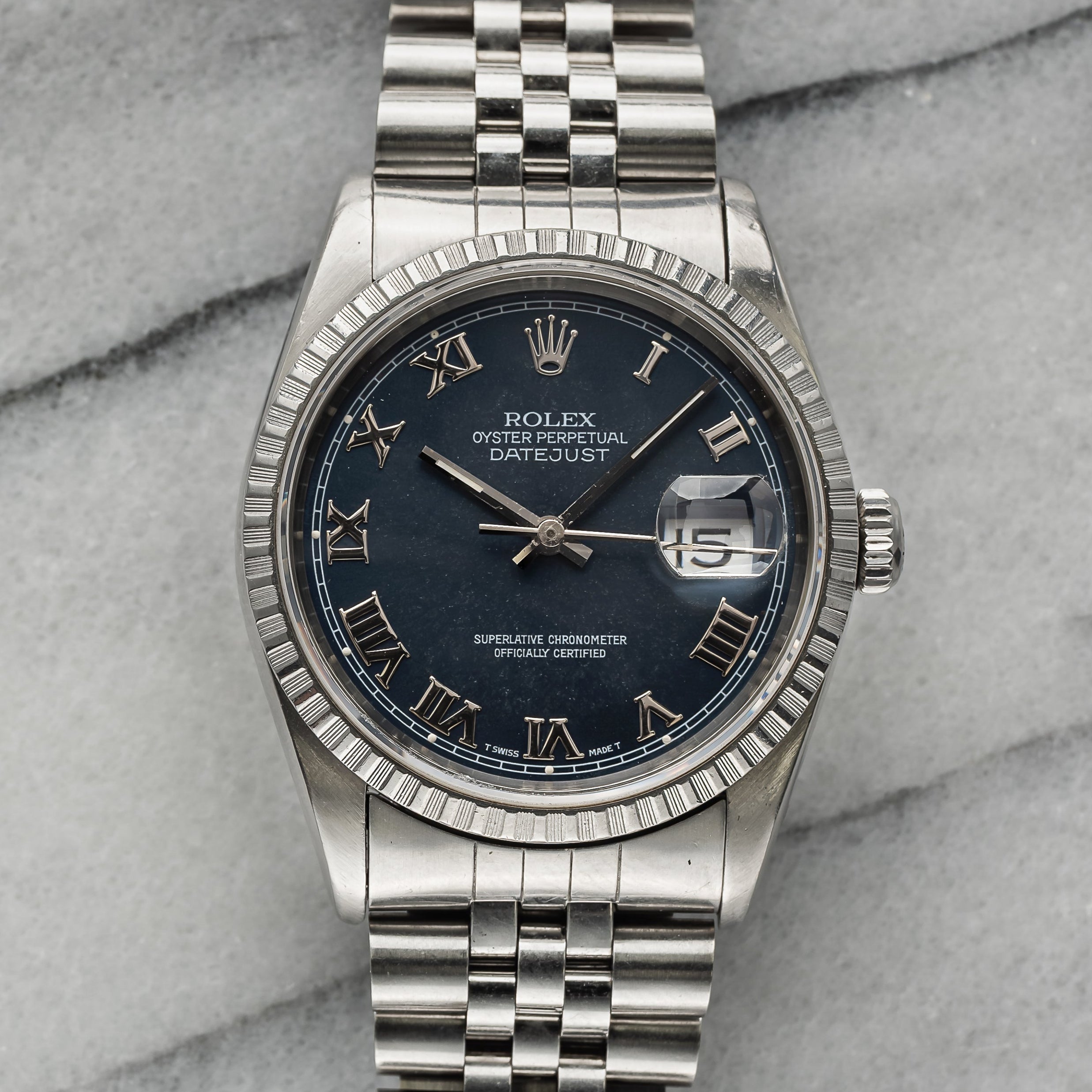 Rolex Datejust 16220 - Blue Roman Dial