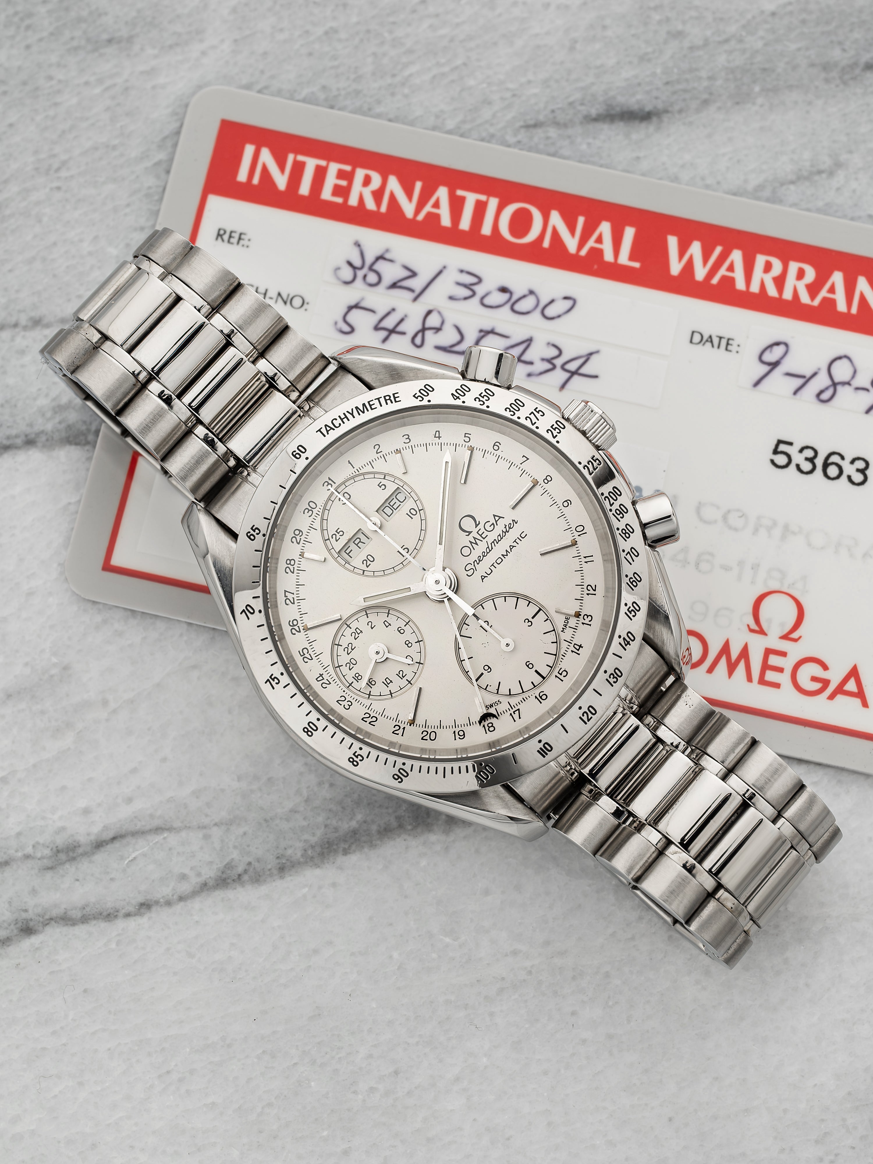 Omega Speedmaster Triple Calendar 3521.30.00 – Steel White Dial