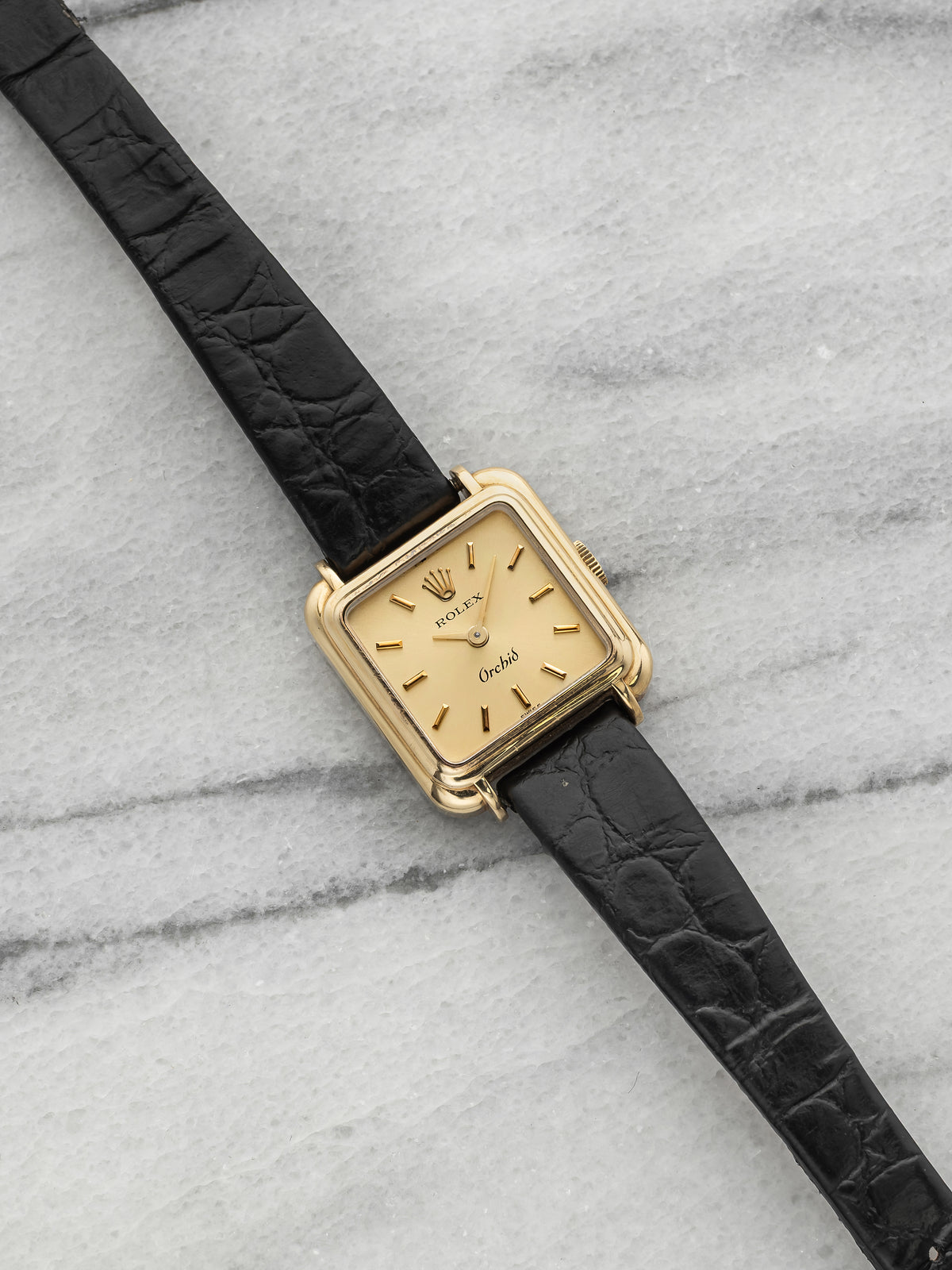 Vintage 1976 Rolex Lady Orchid 2682 18K Yellow Gold Champagne Dial Manual 21mm