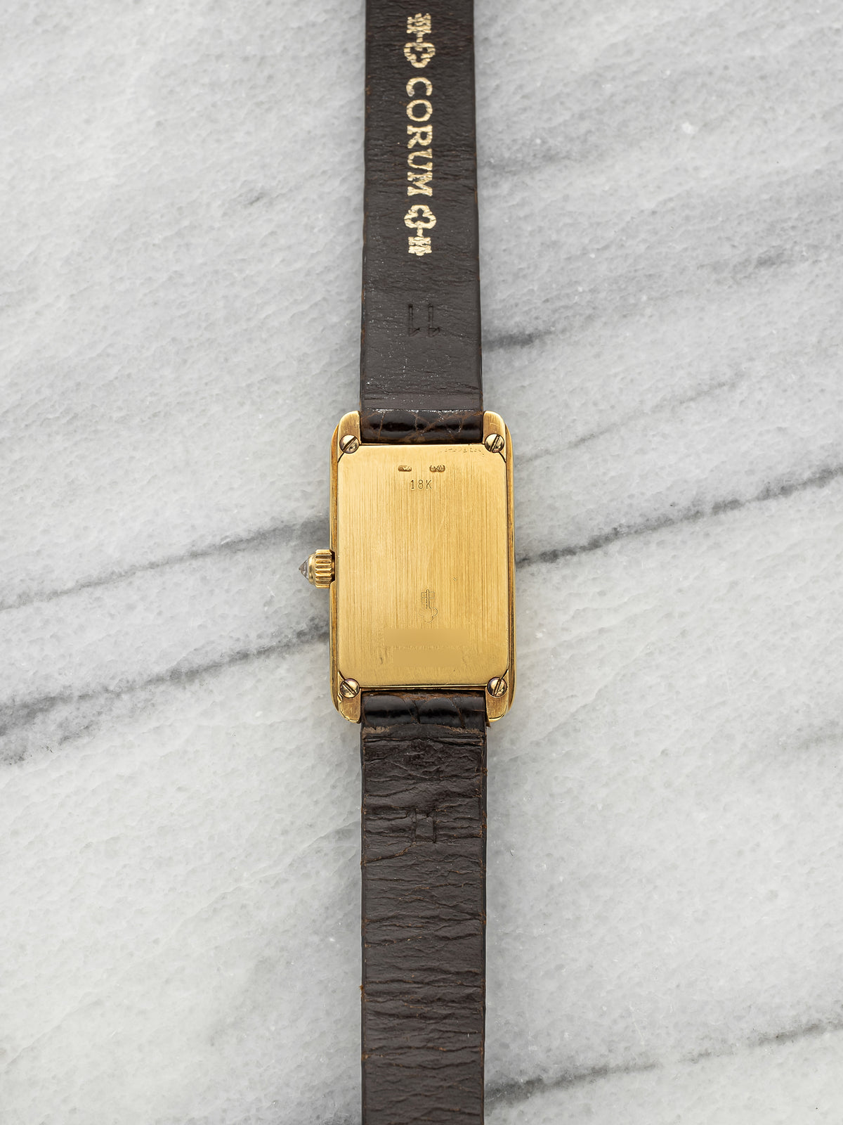 1980s Ladies Corum Ingot 4550056 18K YG 5 Gram Gold Bar Dial Quartz 17mm