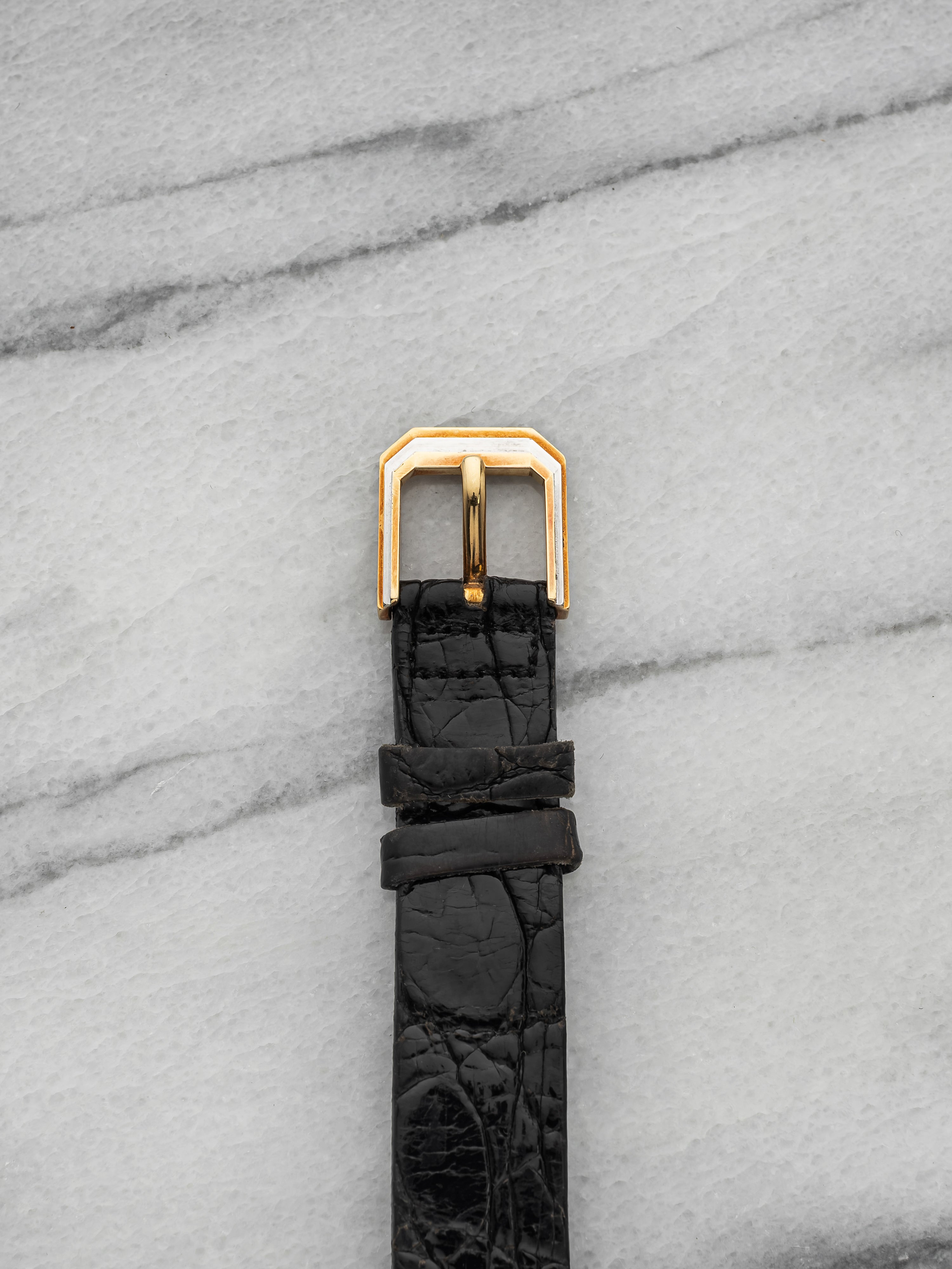 Vintage 1990s Harry Winston 6206 Tri-Tone 18K Gold Silver Dial Quartz 23mm