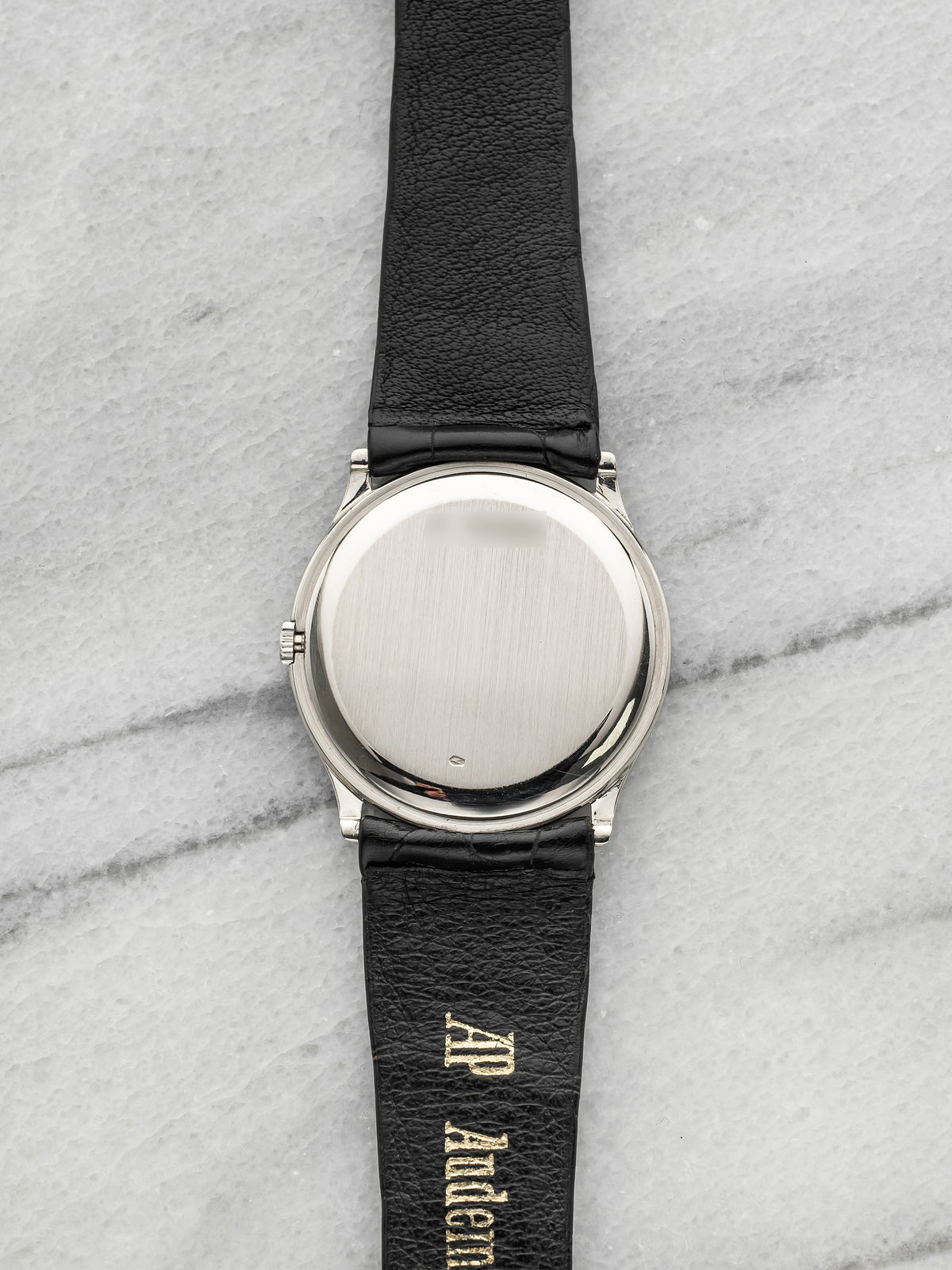Vintage 1980s Audemars Piguet Platinum Blue Dial Enamel Arabic Manual 31mm