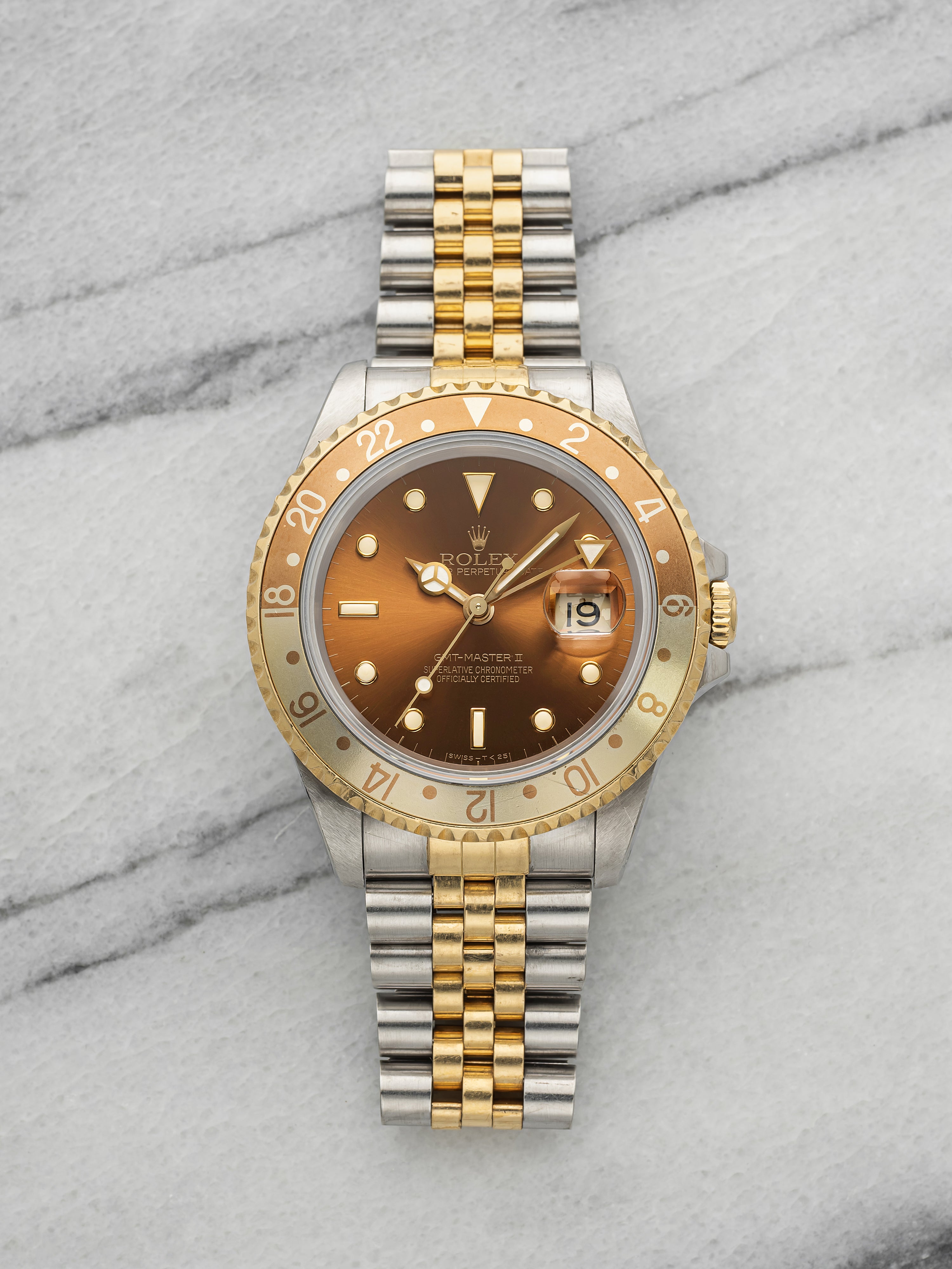 Vintage 1991 Rolex GMT-Master II 16713 Two-Tone Rootbeer Dial Auto 40mm