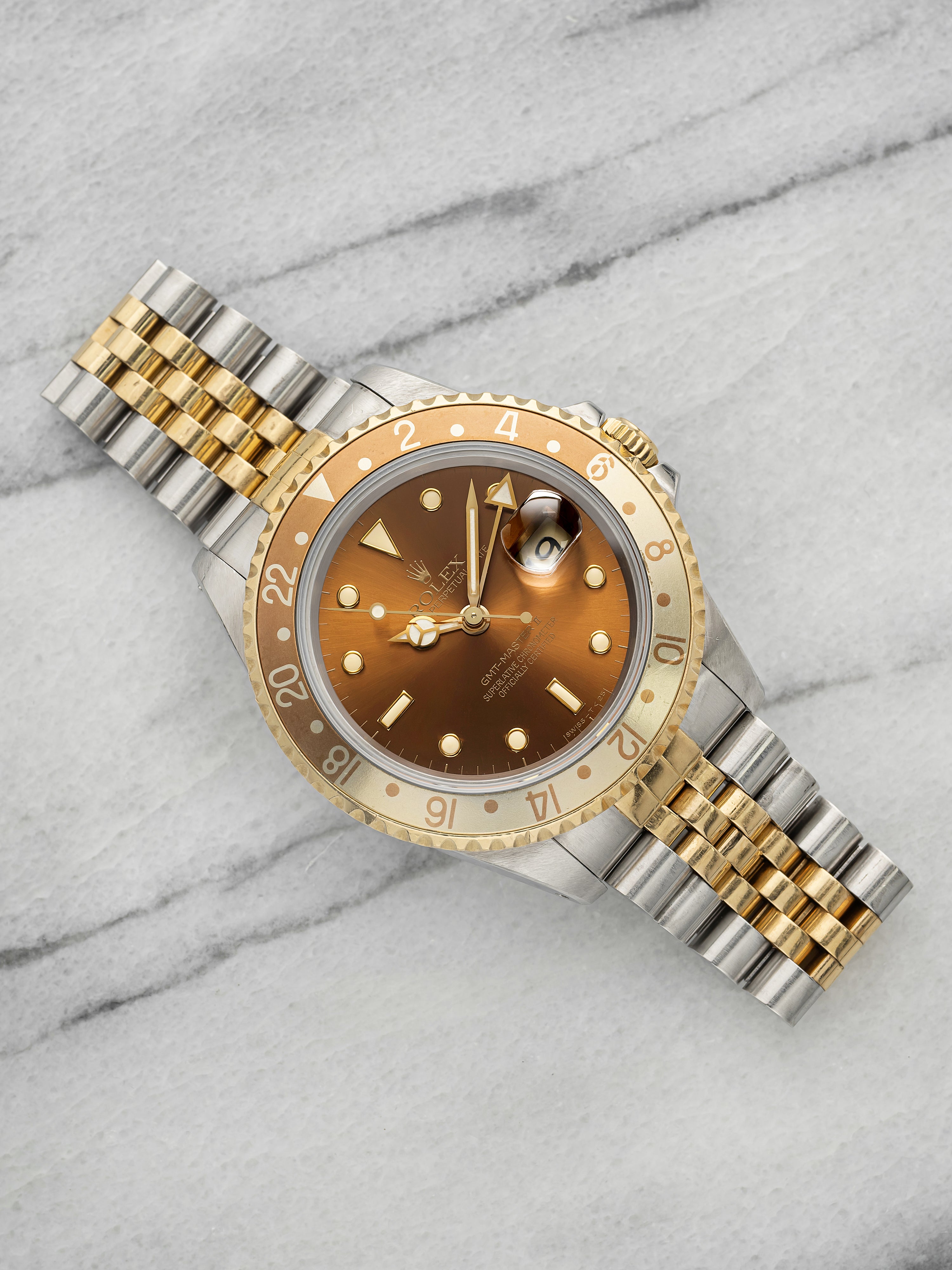 Vintage 1991 Rolex GMT-Master II 16713 Two-Tone Rootbeer Dial Auto 40mm