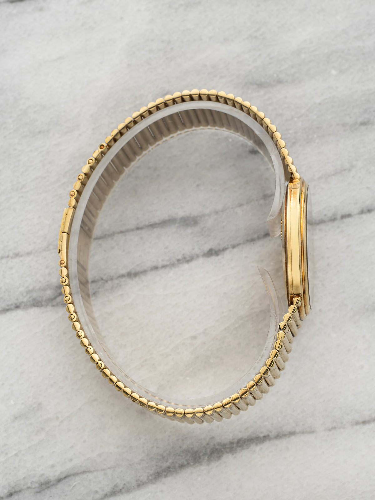 Vintage 1980s Piaget 763261 18K Yellow Gold Black Lacquer Dial Quartz 32mm