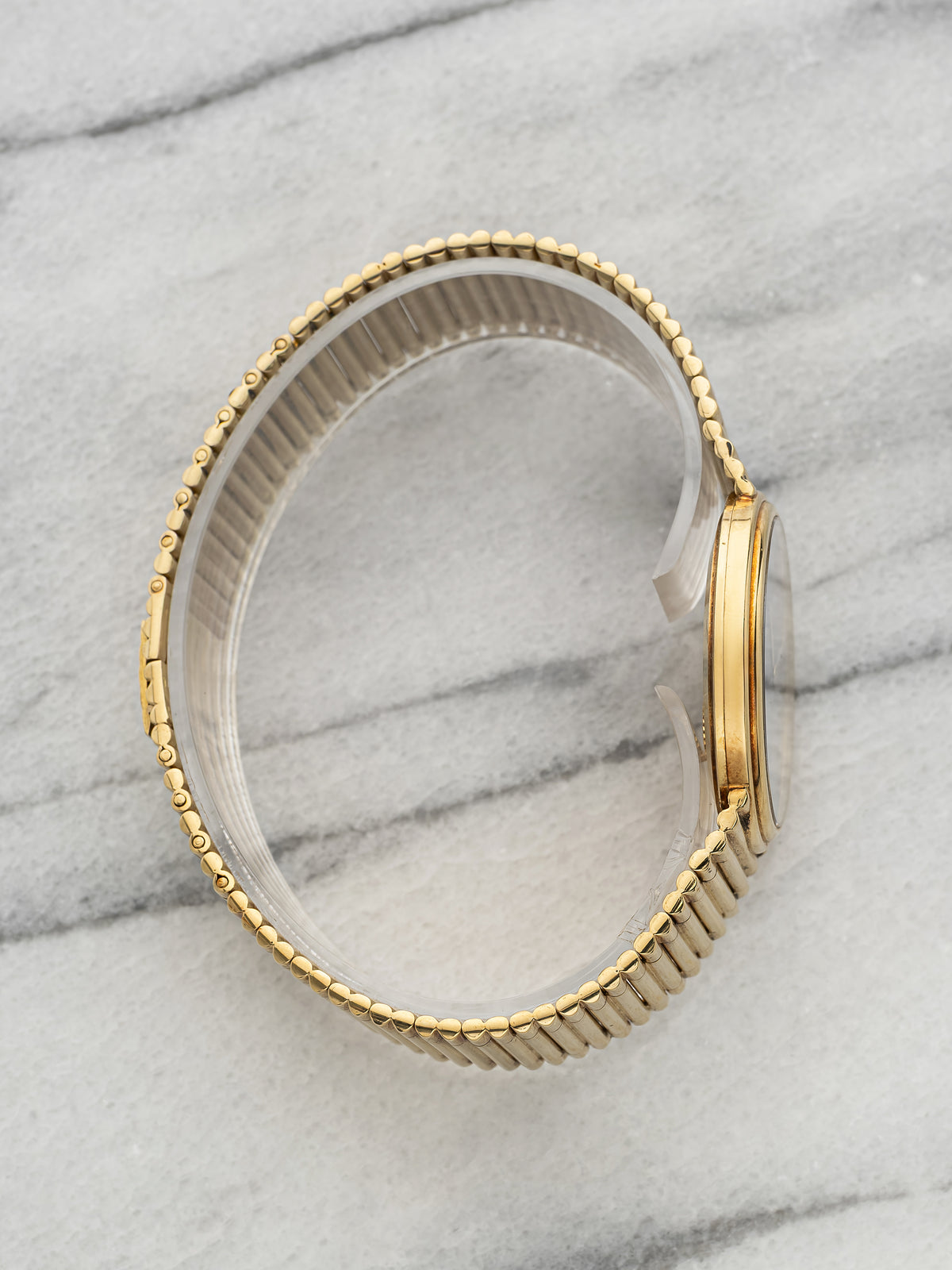 Vintage 1980s Piaget 763261 18K Yellow Gold Black Lacquer Dial Quartz 32mm