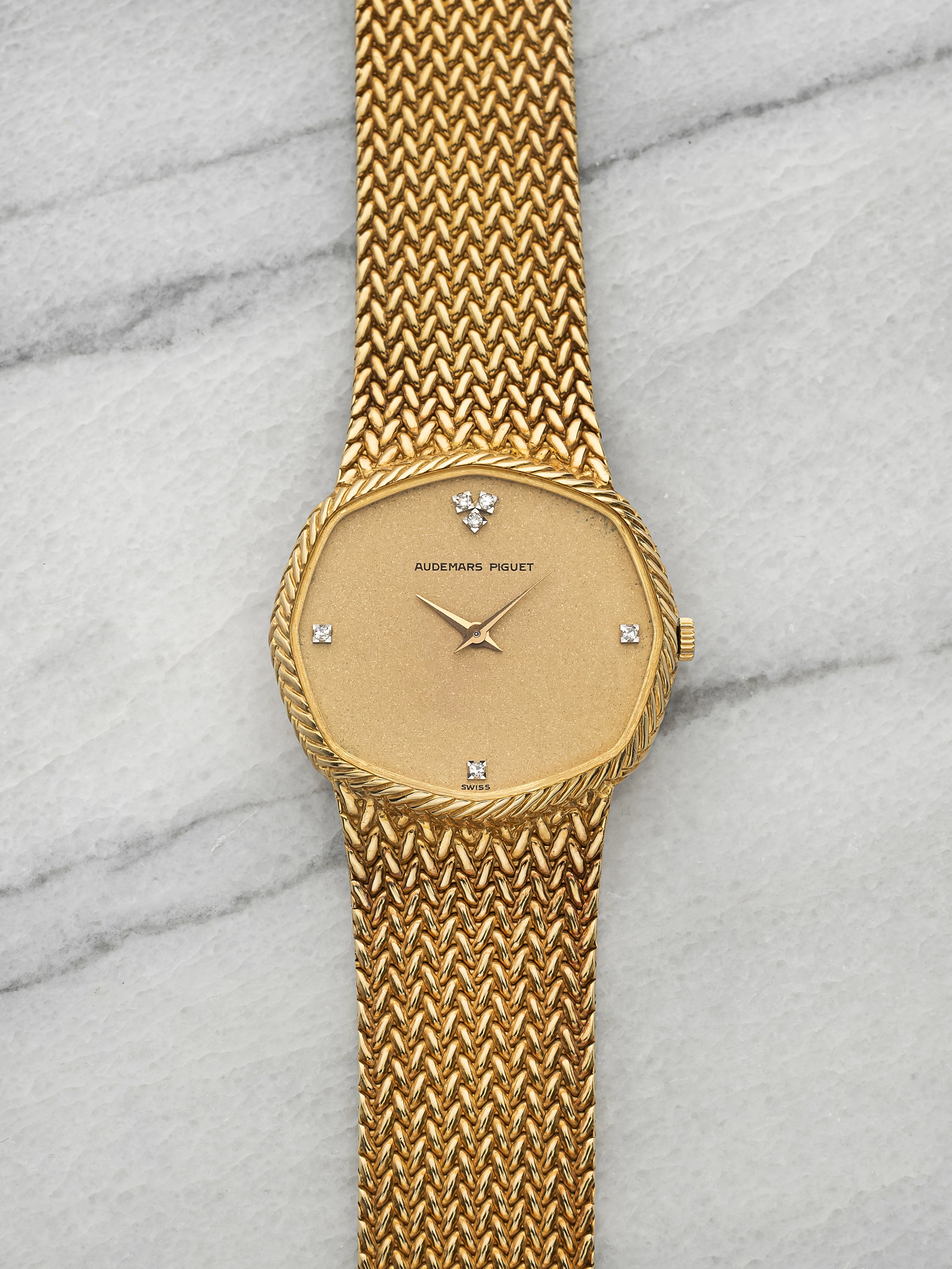 Vintage 1980s Audemars Piguet Octagonal 18K YG Diamond Dial Manual 30mm