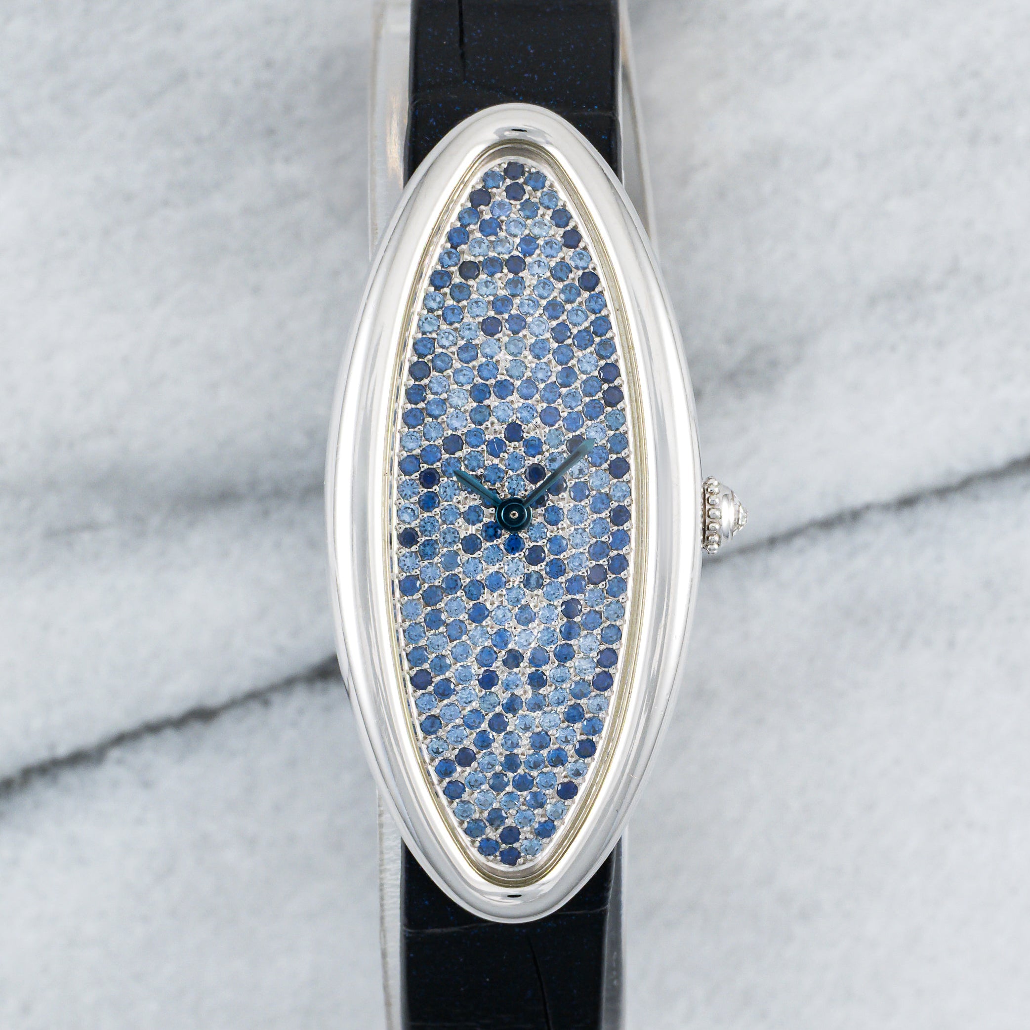 Cartier Baignoire Allongee - Sapphire Diamond Pave