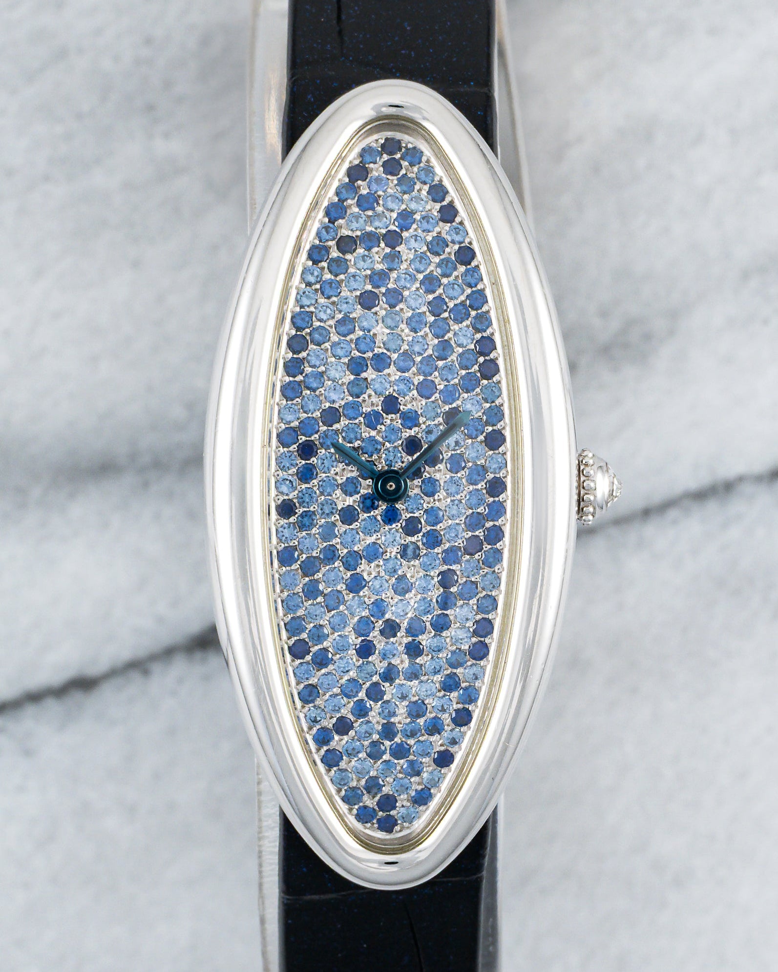 Cartier Baignoire Allongee - Sapphire Diamond Pave