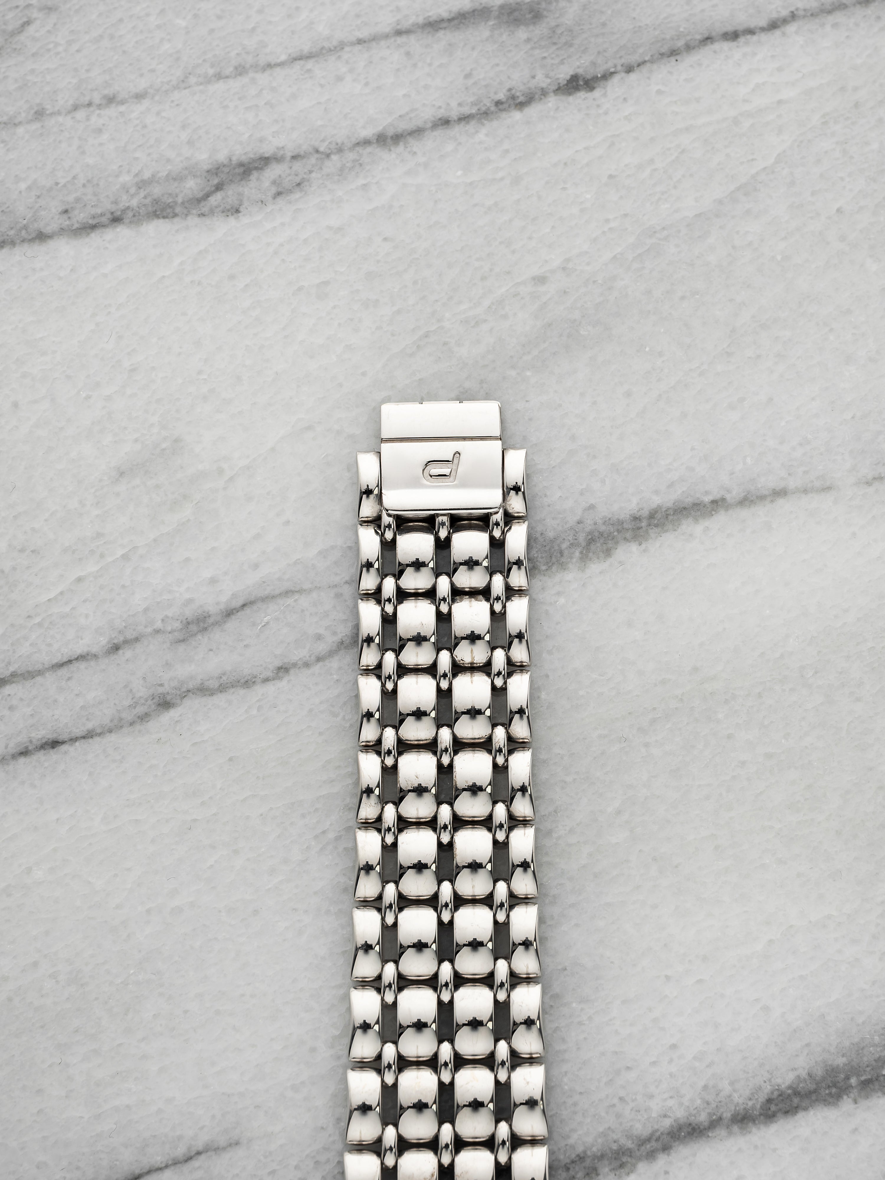 Vintage 1980s Piaget 8065 K61 18K White Gold Lapis Diamond Dial Quartz 32mm