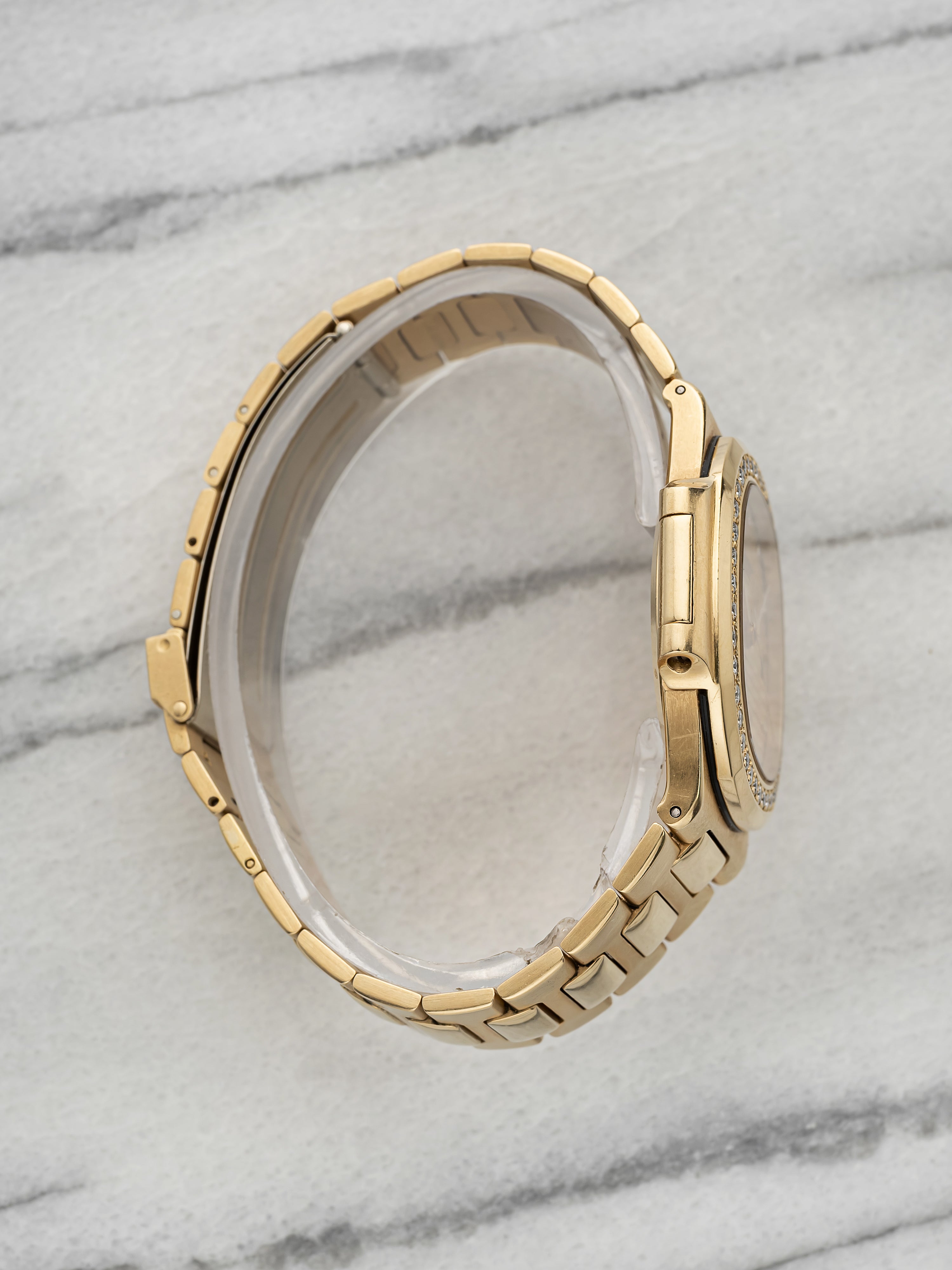 Patek Philippe Nautilus 3800/3 - 18K Yellow Gold Gilt Dial Factory Diamond Bezel
