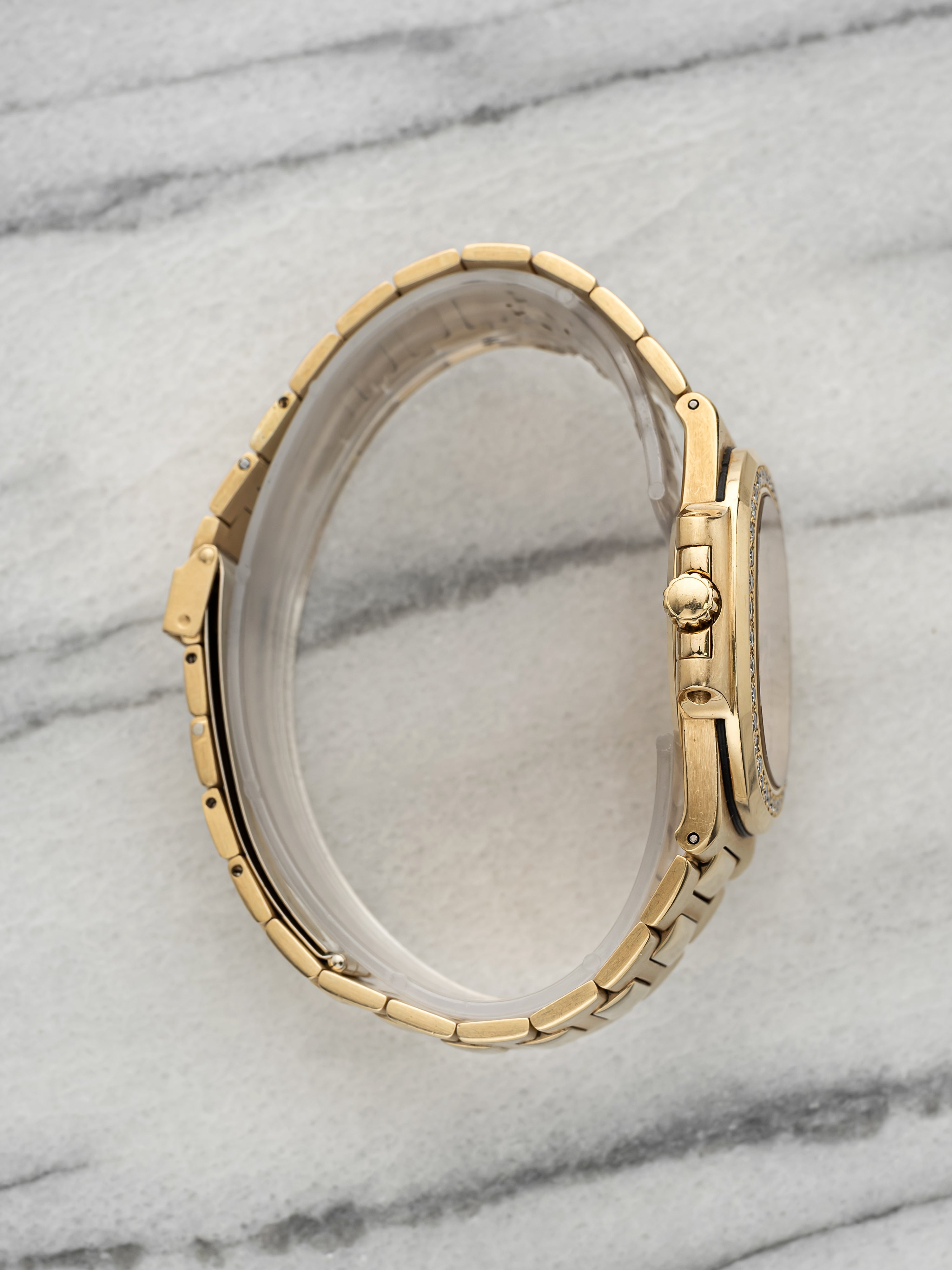 Patek Philippe Nautilus 3800/3 - 18K Yellow Gold Gilt Dial Factory Diamond Bezel