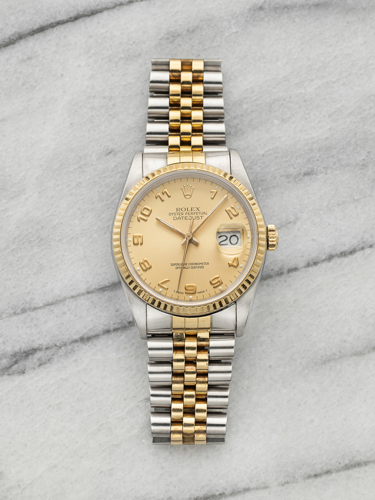 Vintage 1988 Rolex Datejust 16233 Two-Tone Champagne Arabic Dial Auto 36mm