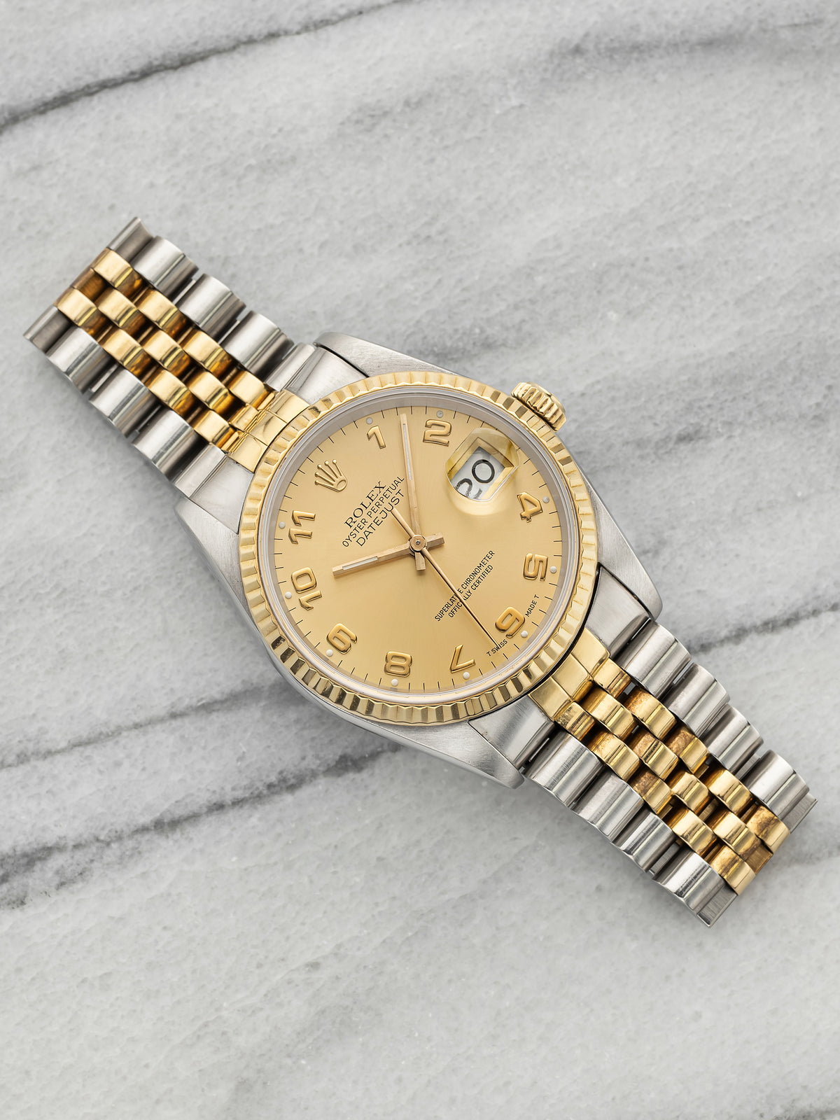Vintage 1988 Rolex Datejust 16233 Two-Tone Champagne Arabic Dial Auto 36mm