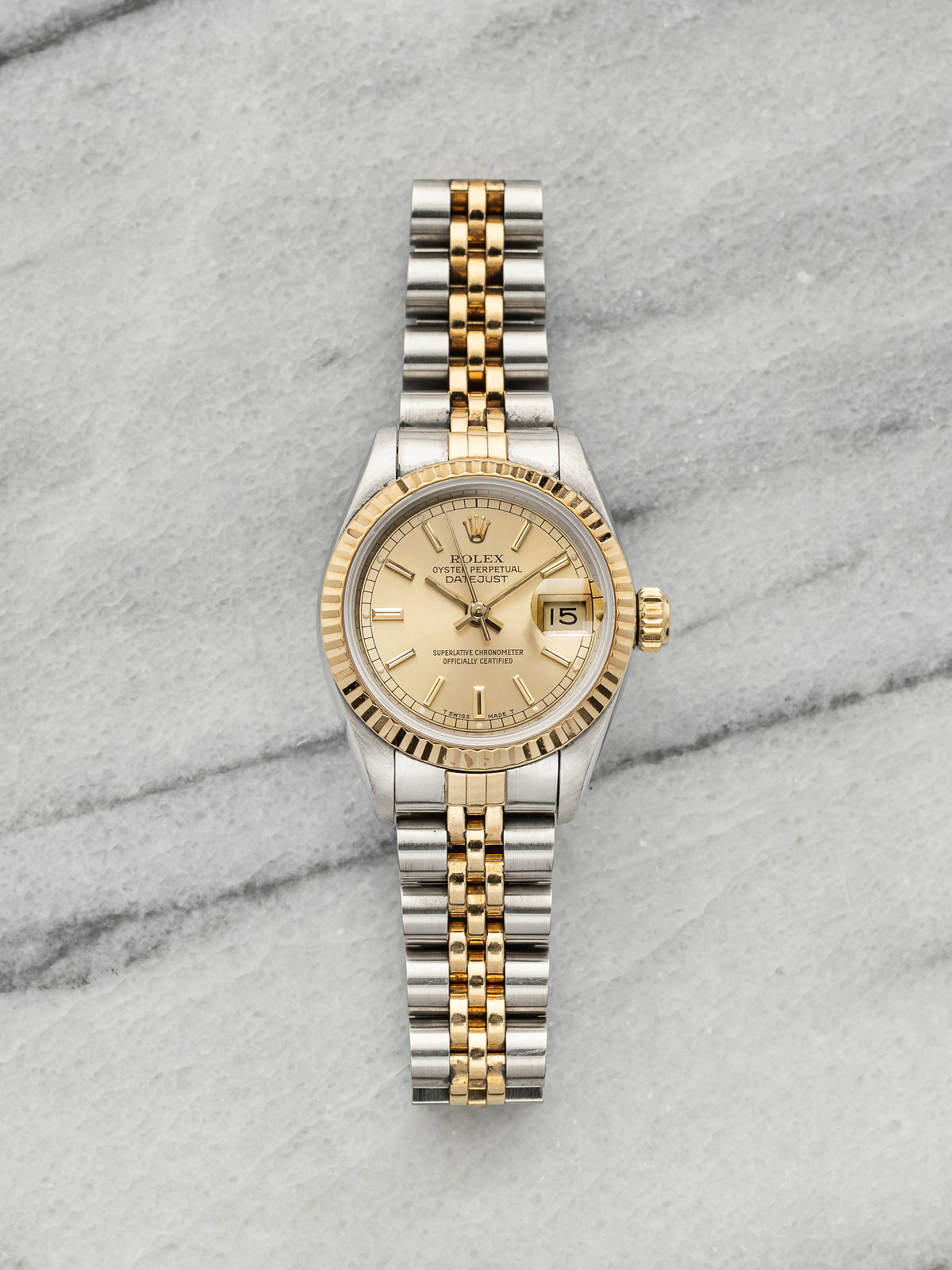 Vintage 1989 Rolex Lady Datejust 69173 Two-Tone Champagne Dial Auto 26mm