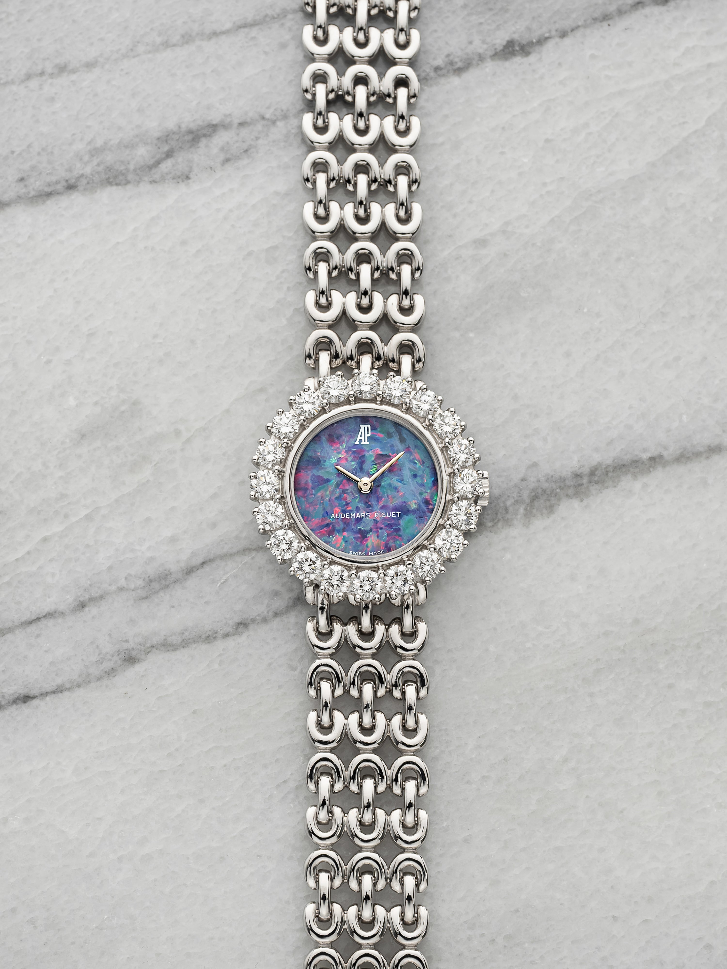 Vintage 1980s Audemars Piguet Lady 79198/843 18K WG Opal Diamond Manual 22mm