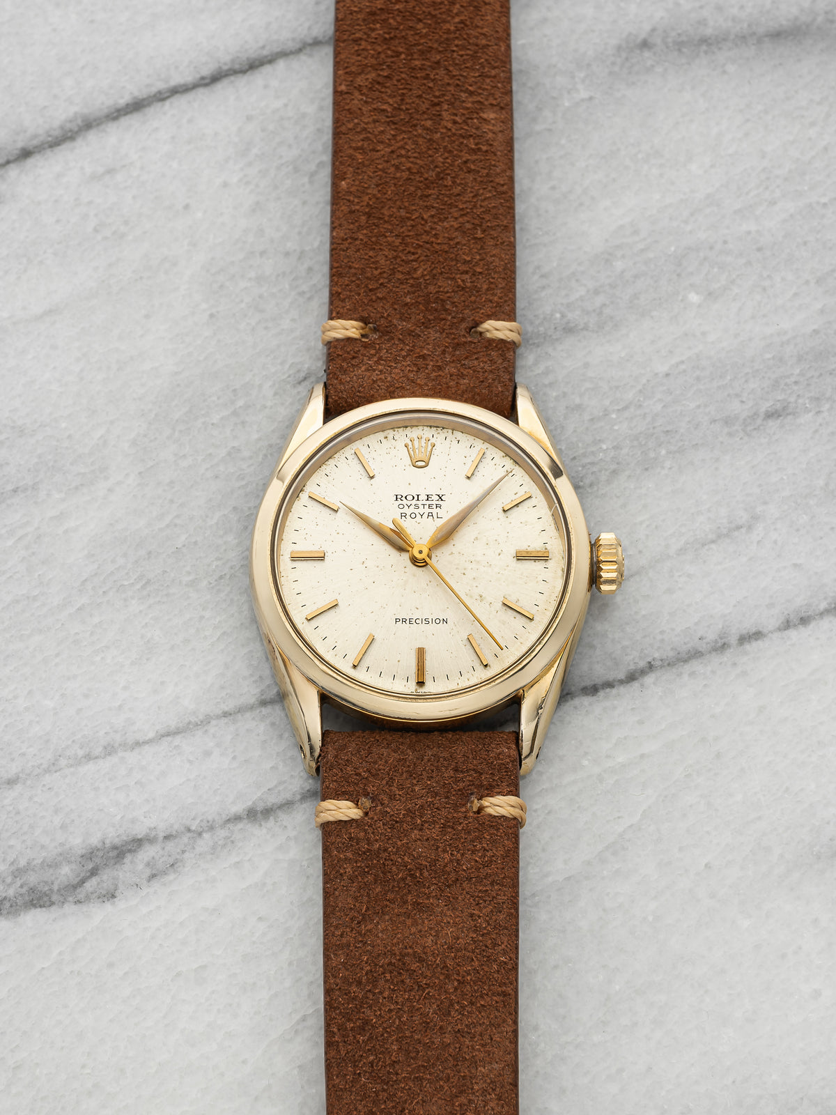 Vintage 1960 Rolex Royal Precision 6426 Two-Tone Champagne Patina Dial Auto 34mm