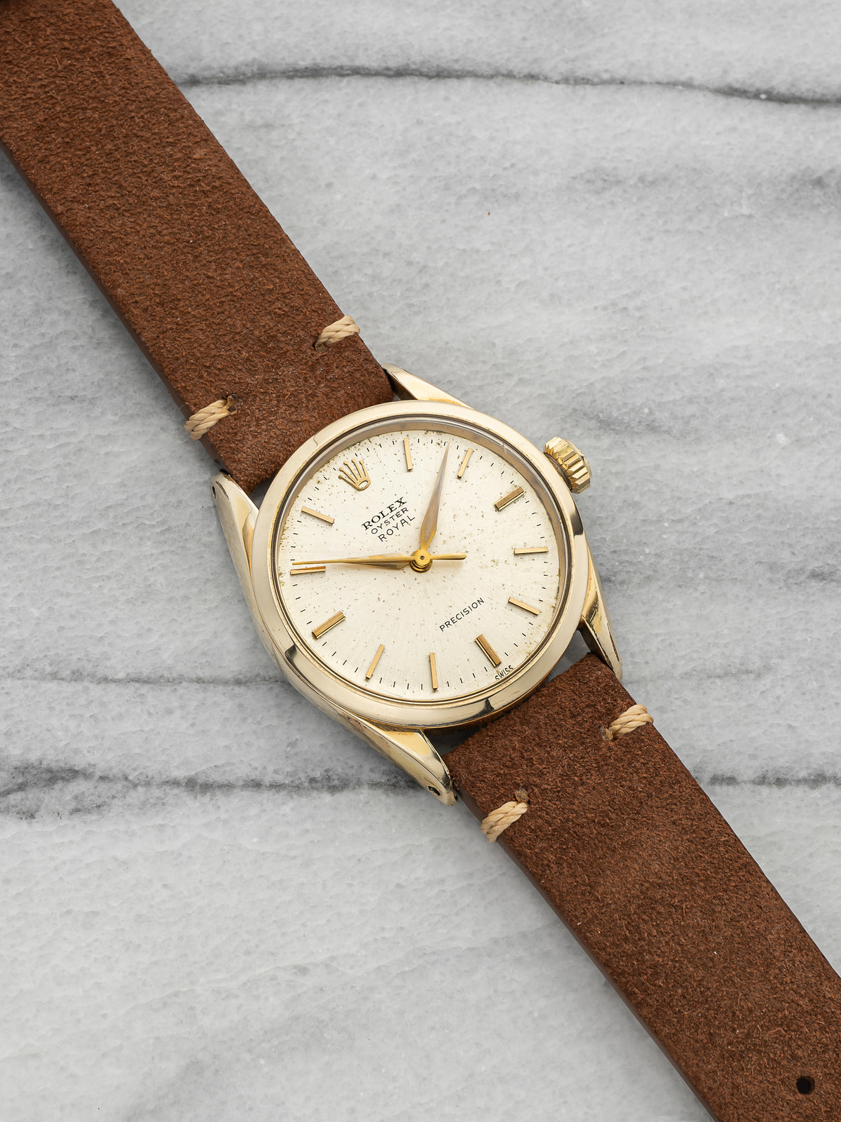 Vintage 1960 Rolex Royal Precision 6426 Two-Tone Champagne Patina Dial Auto 34mm