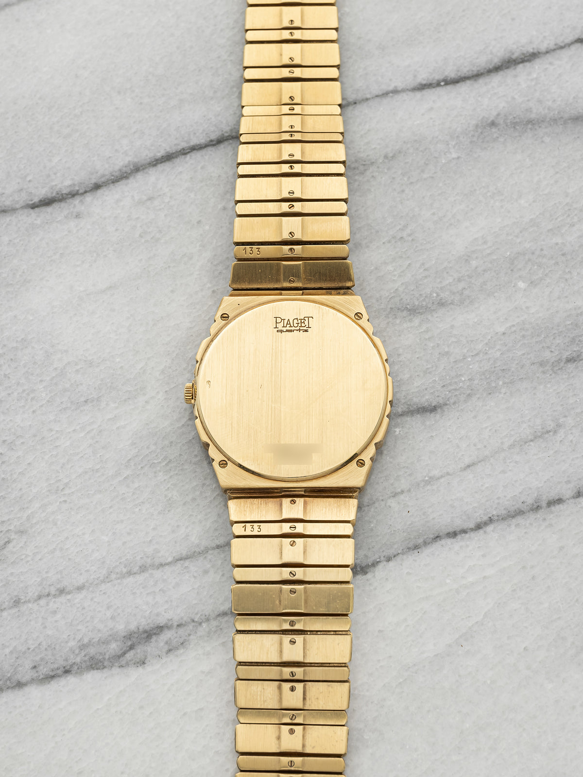 Vintage 1980s Piaget Polo 15562 Day-Date 18K YG Champagne Dial Quartz 32mm