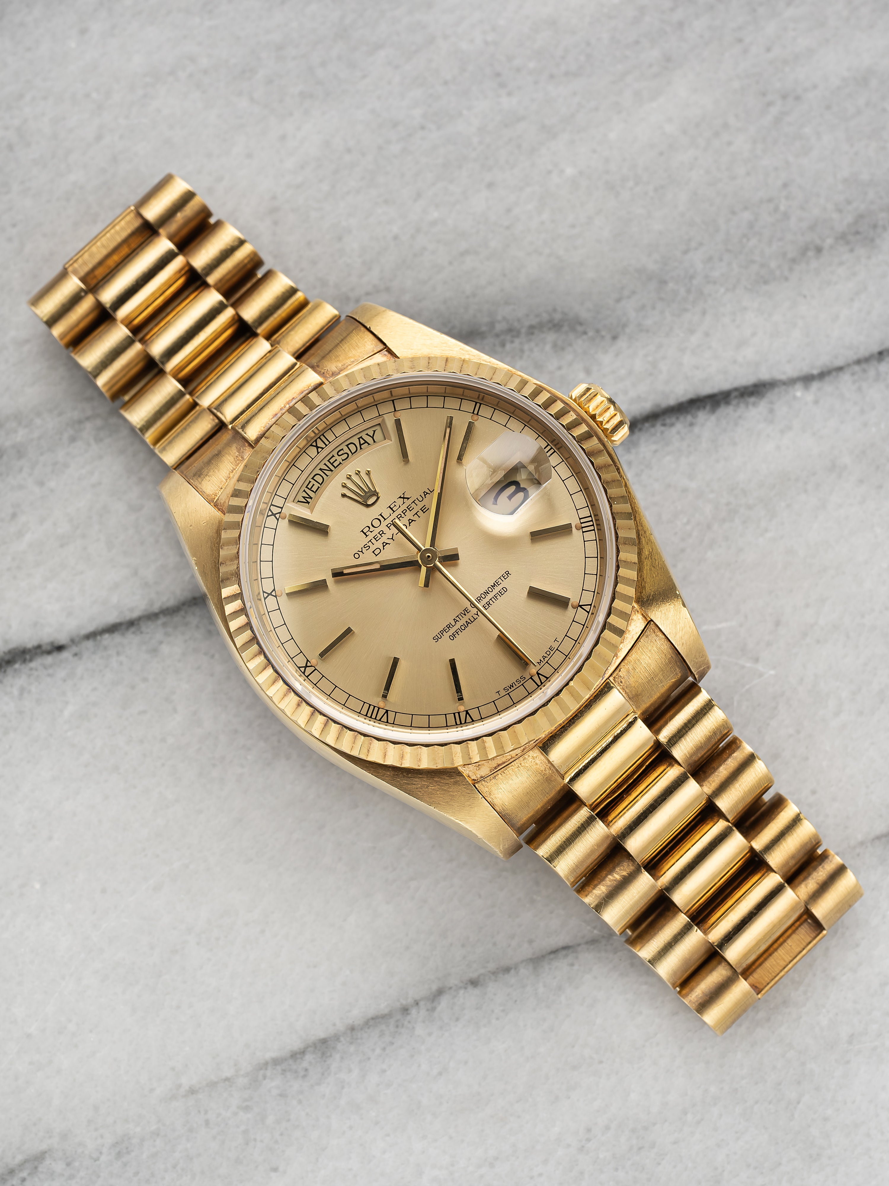 Rolex Daydate 18038 - 18K Yellow Gold.