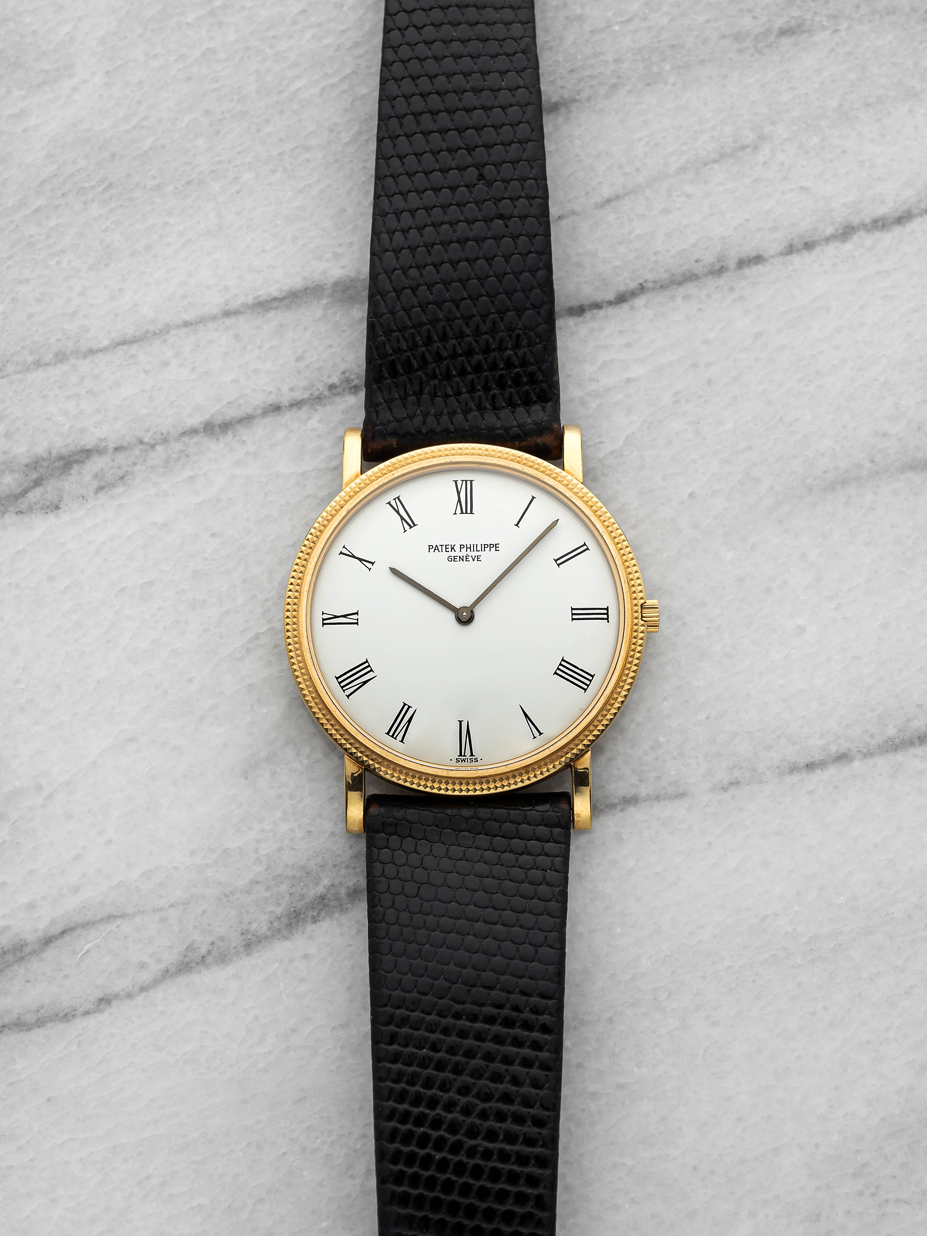 Vintage 1983 Patek Philippe Calatrava 3520 Gold White Roman Dial Manual 33mm