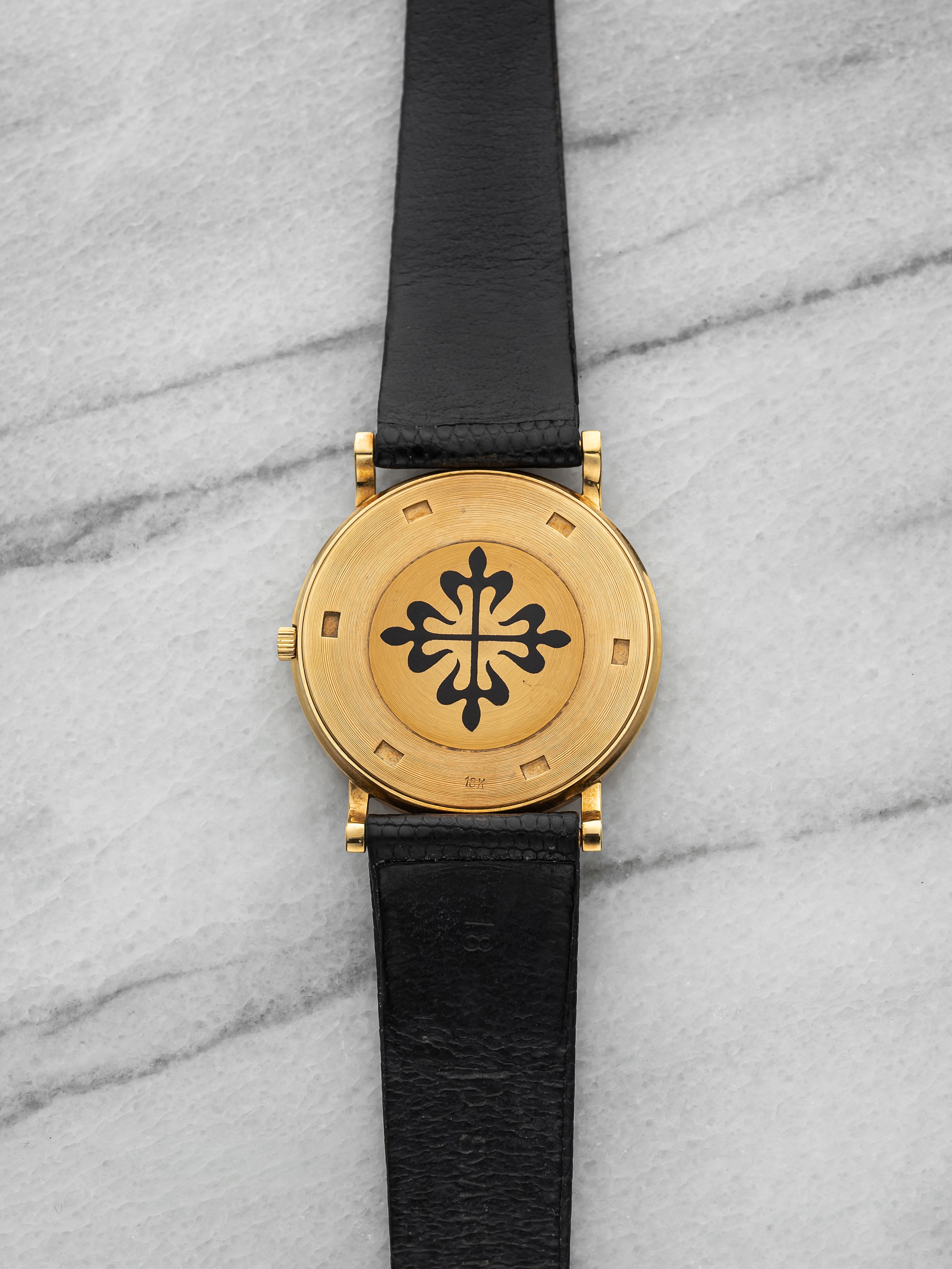 Vintage 1983 Patek Philippe Calatrava 3520 Gold White Roman Dial Manual 33mm