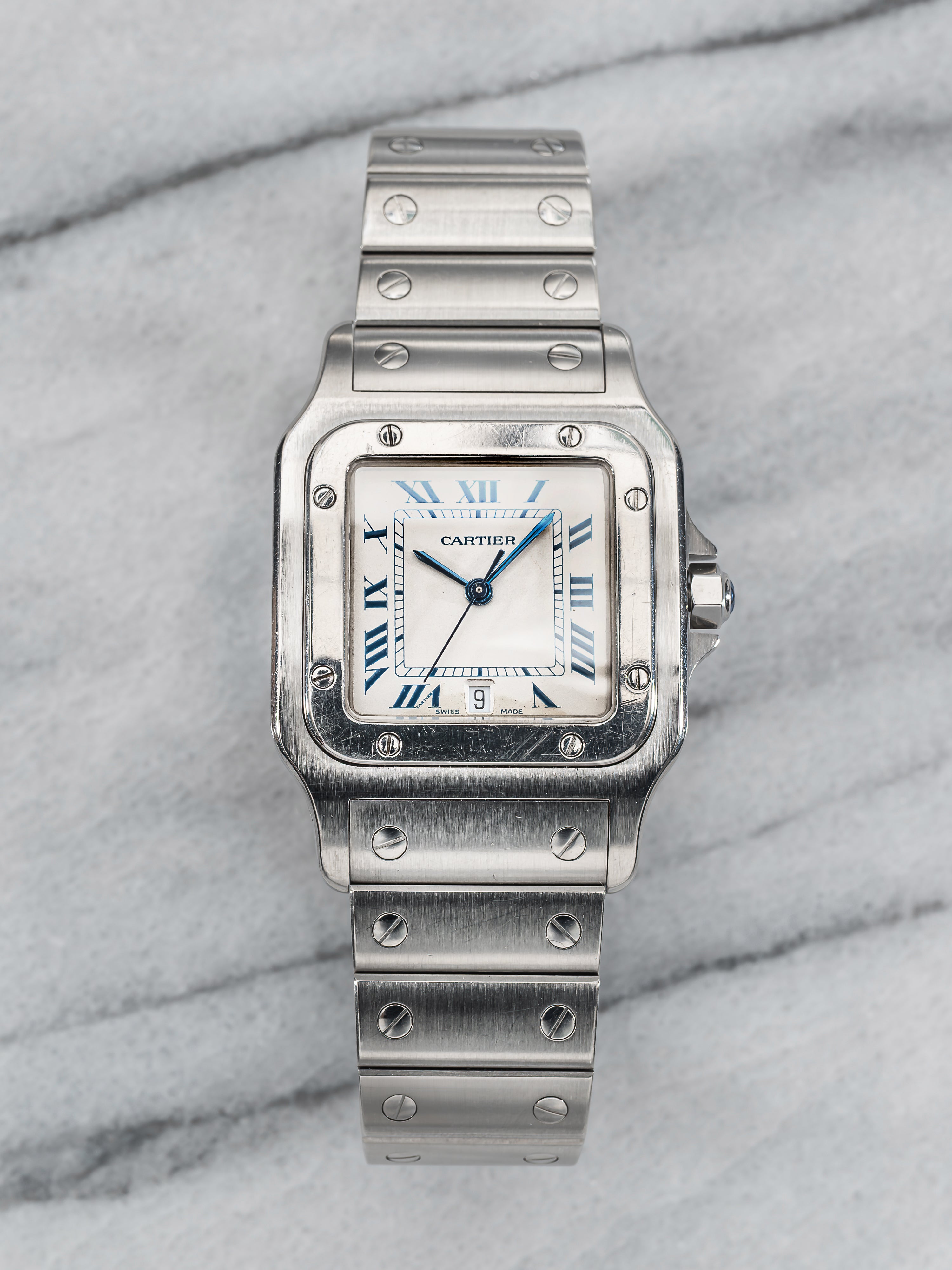 Cartier Santos 1564 – White Roman Dial.