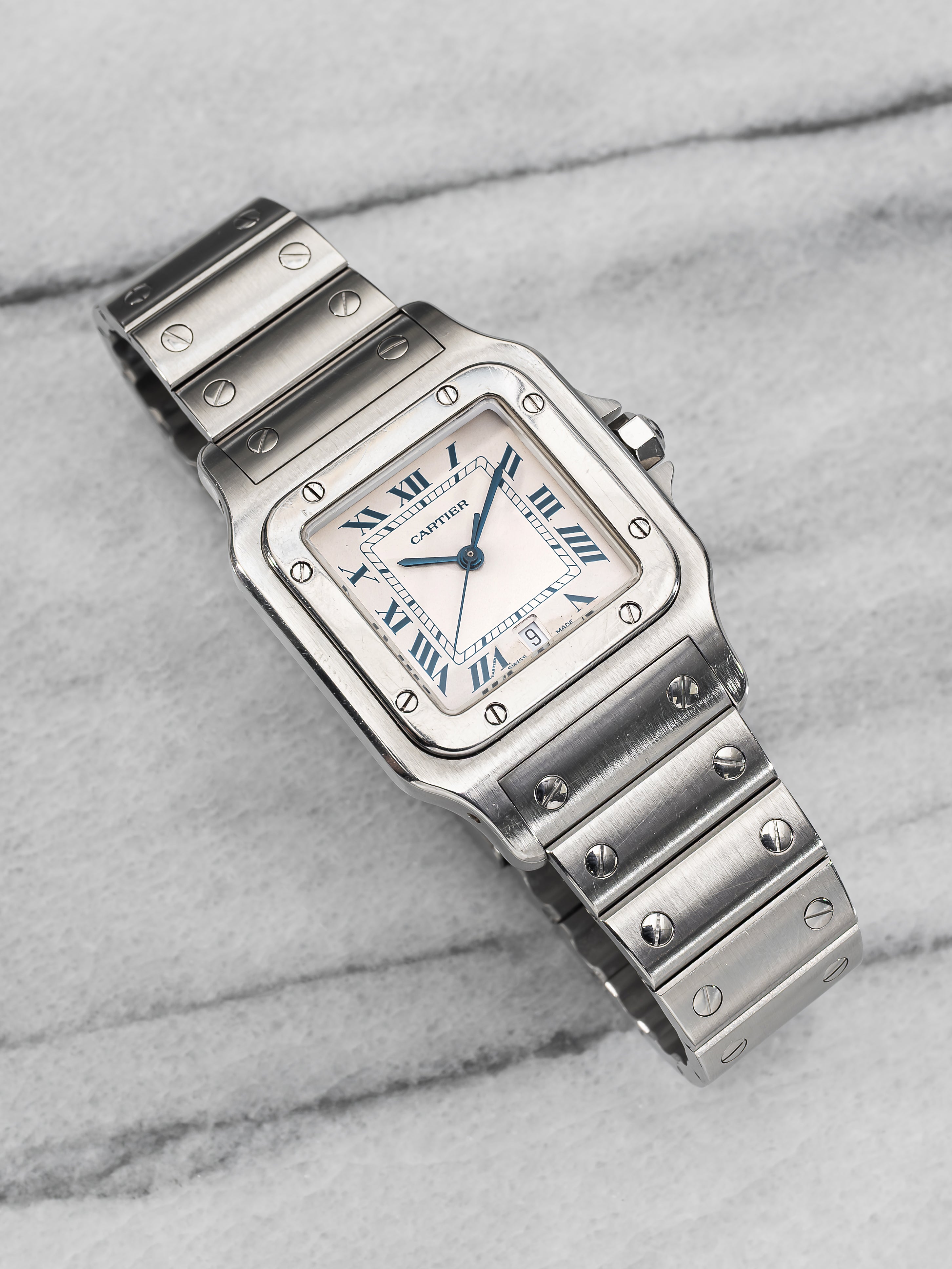 Cartier Santos 1564 – White Roman Dial.