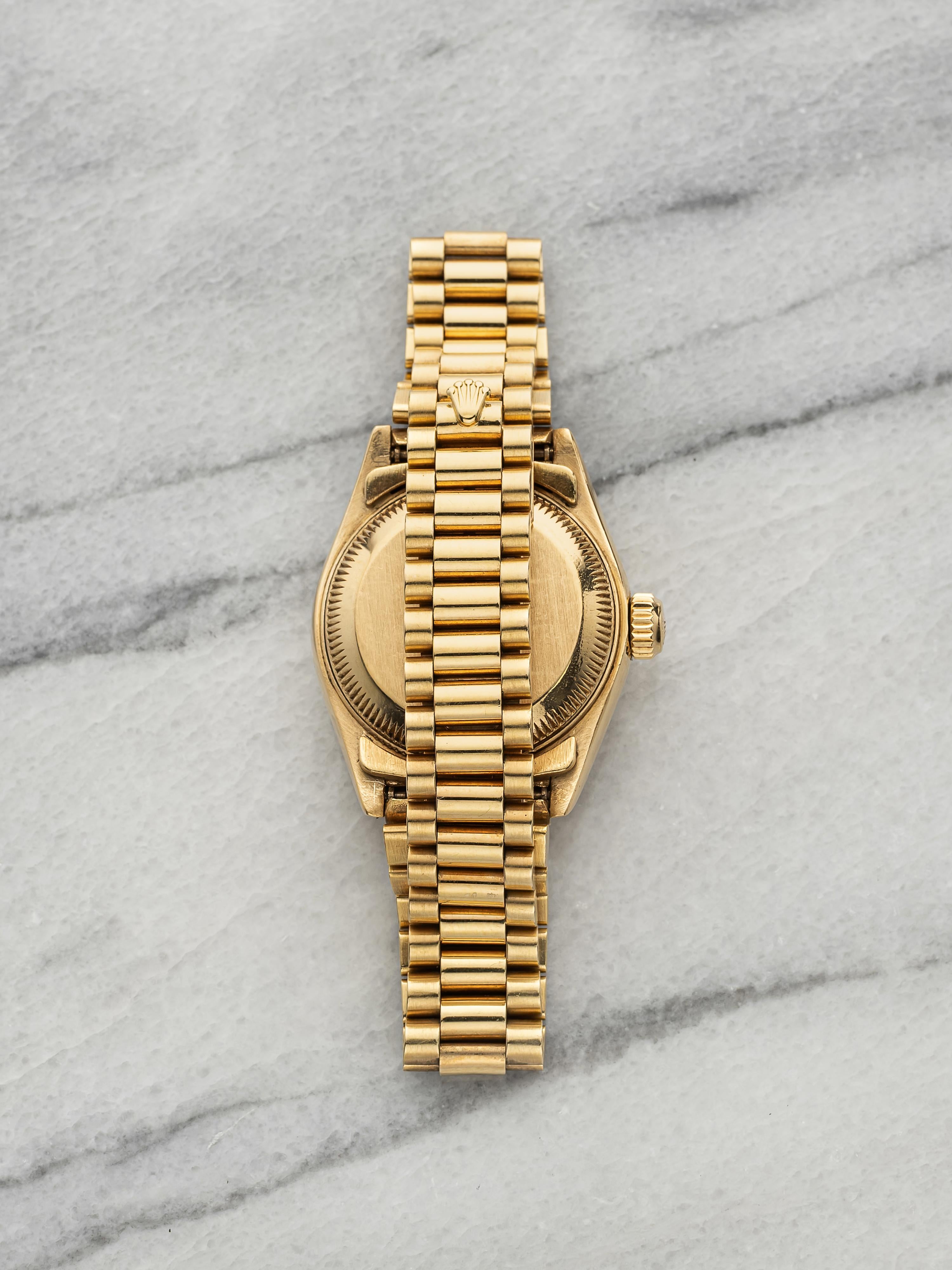 Vintage 1988 Rolex Lady Datejust 69178 18K Yellow Gold Walnut Dial Auto 26mm