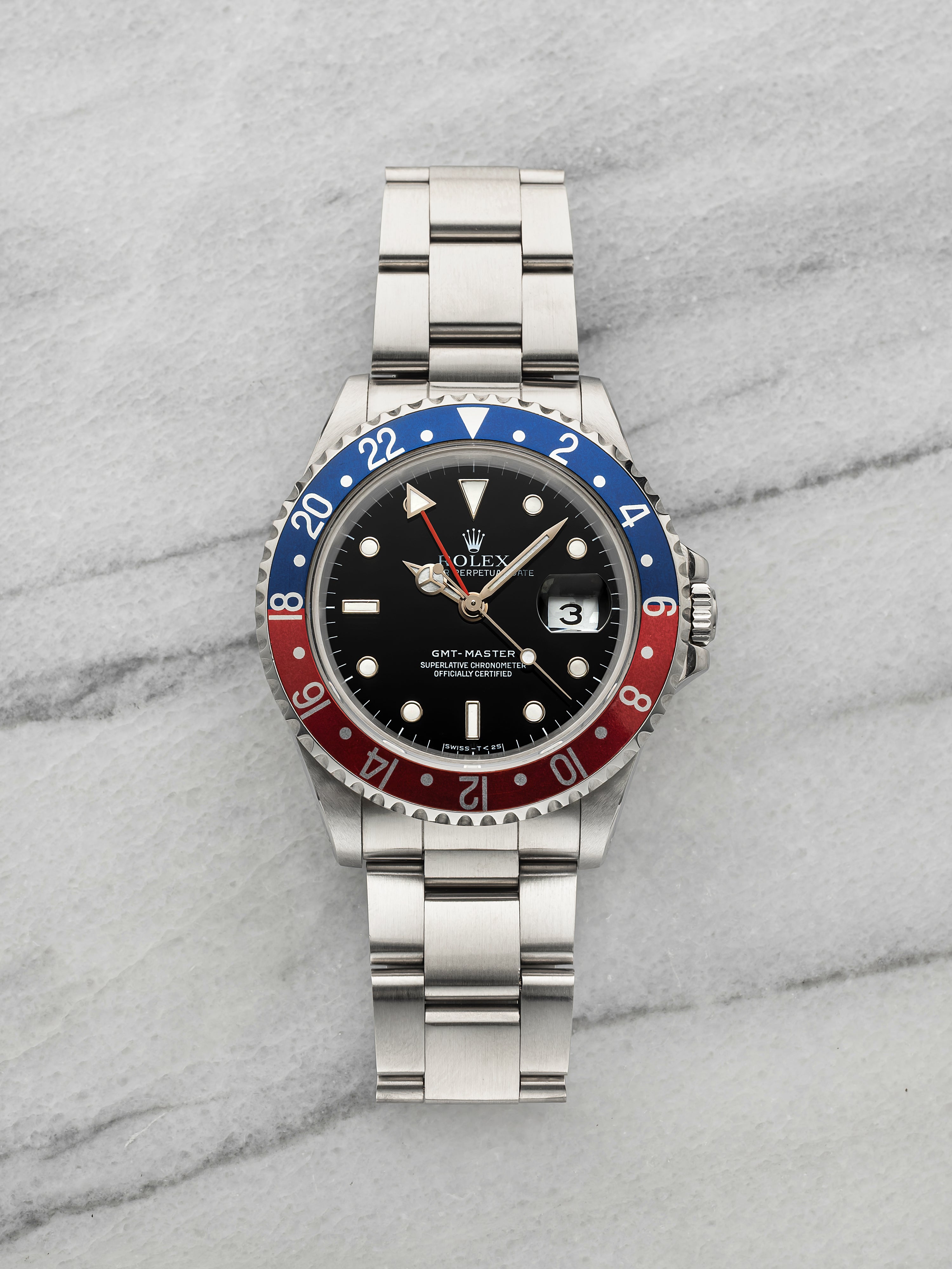 Vintage 1990 Rolex GMT-Master 16700 Stainless Steel Pepsi Bezel Auto 40mm