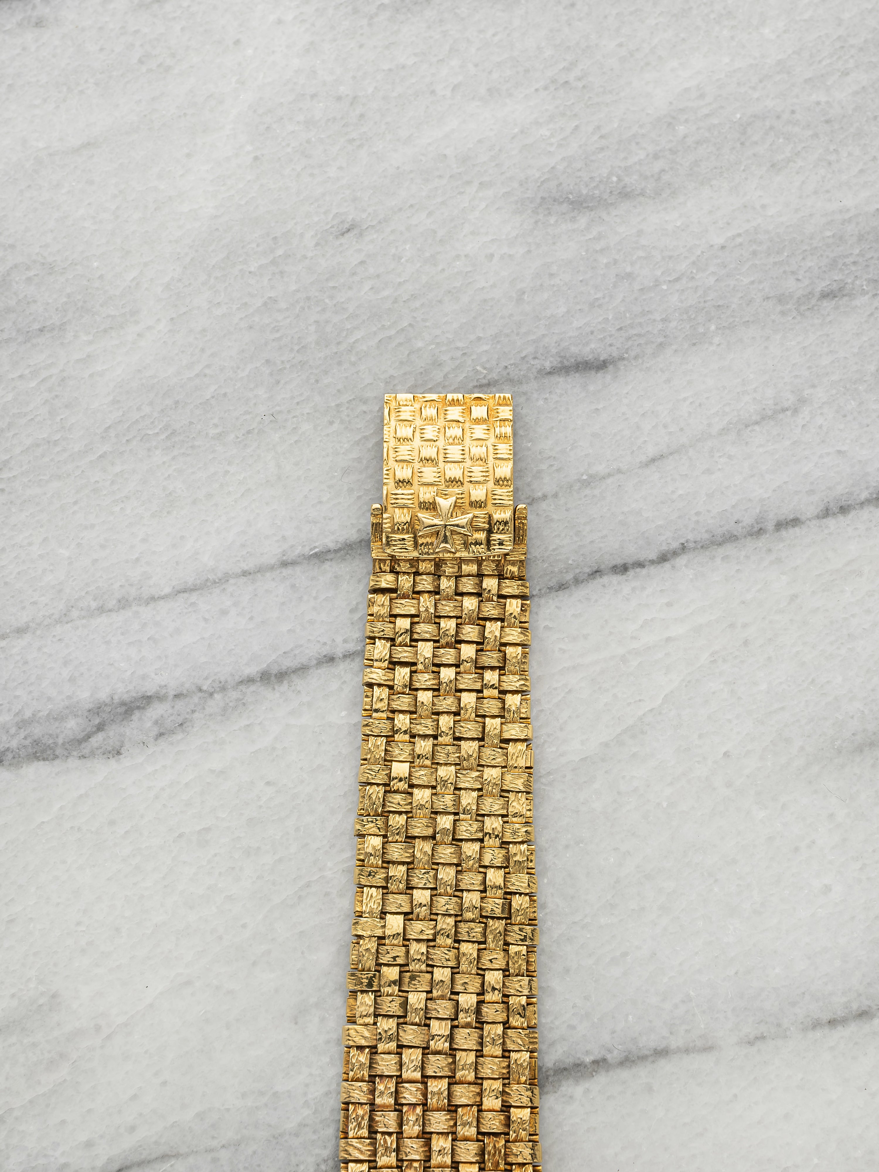 Vintage 1970s Vacheron Constantin 7931 18K YG Basket Weave Dial Auto 31mm